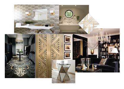 Art Deco style made gold adornment the pinnacle of luxury. It was so divine, rich and timeless. Using gold as highlights against the boldness of black is the perfect marriage. All those elements are easily translated to a modern day home.