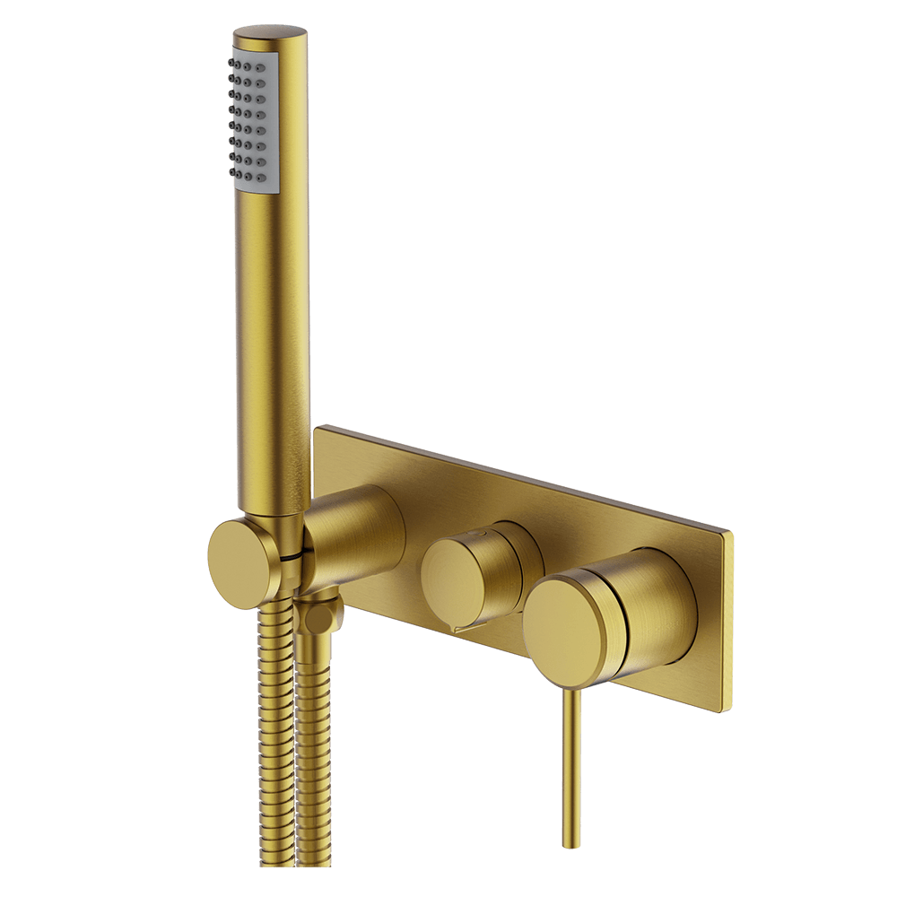 Poco Bath/Shower Mixer Set Brushed Brass