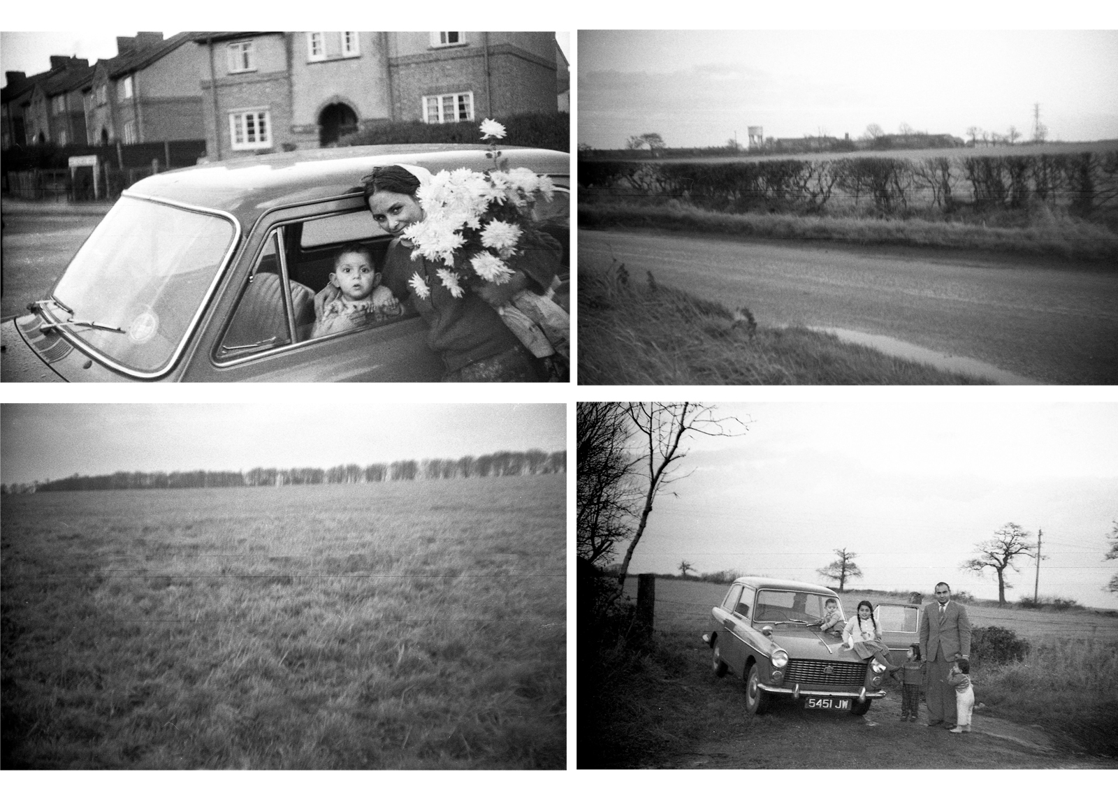 Mr Dass, his wife and his family with their first car c1961