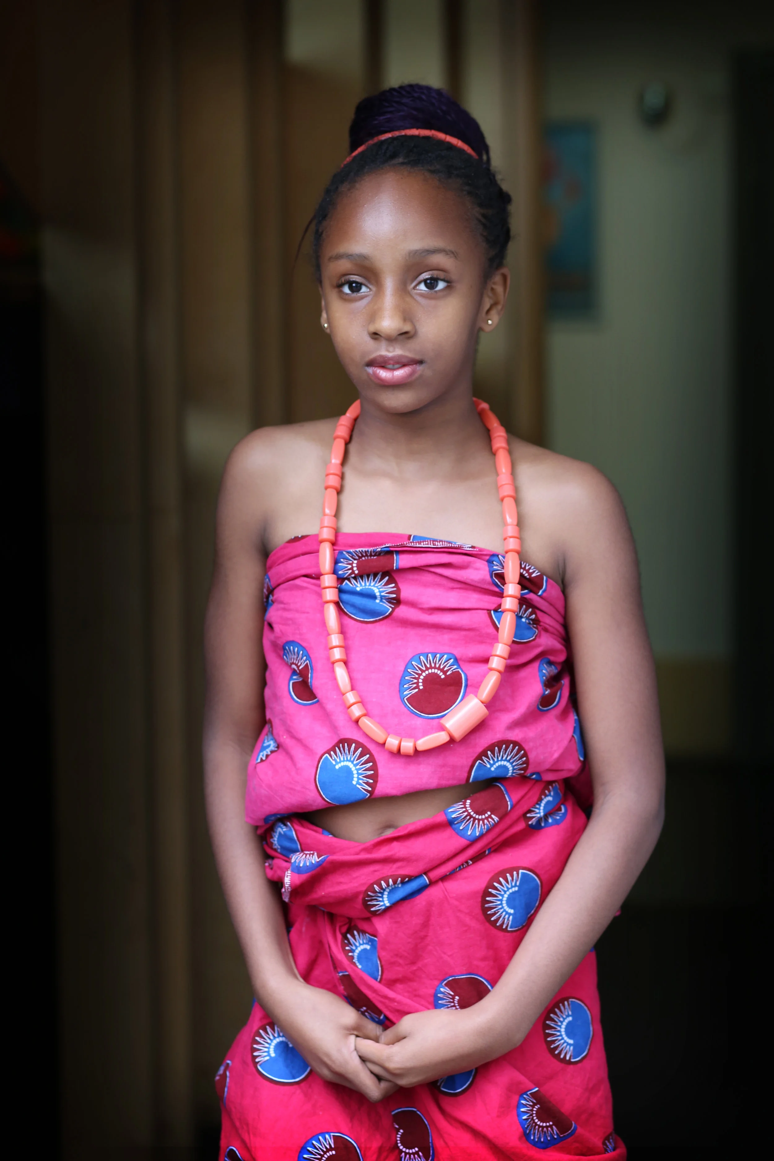 St Luke's YR5 pupils have their photo taken for the school archive during 'Heritage Day' workshop. Pictured Emmanuela Chukwuku