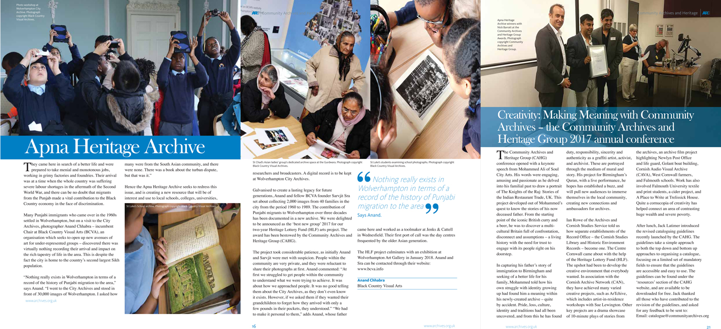 Apna Heritage Archive appears in the December 2017 issue of the ARA Magazine