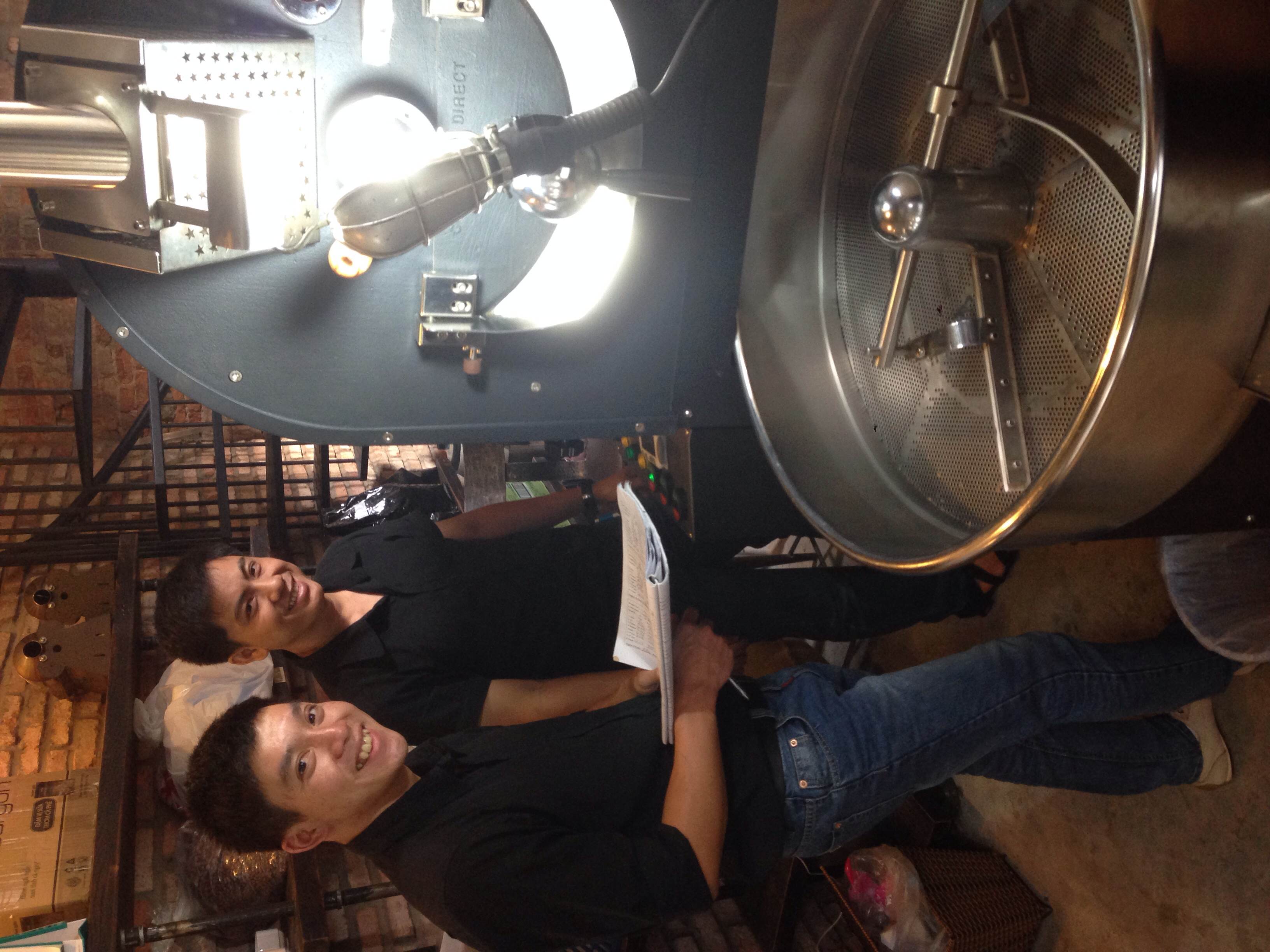Proud Phong & Truong driving the big machine by themselves.