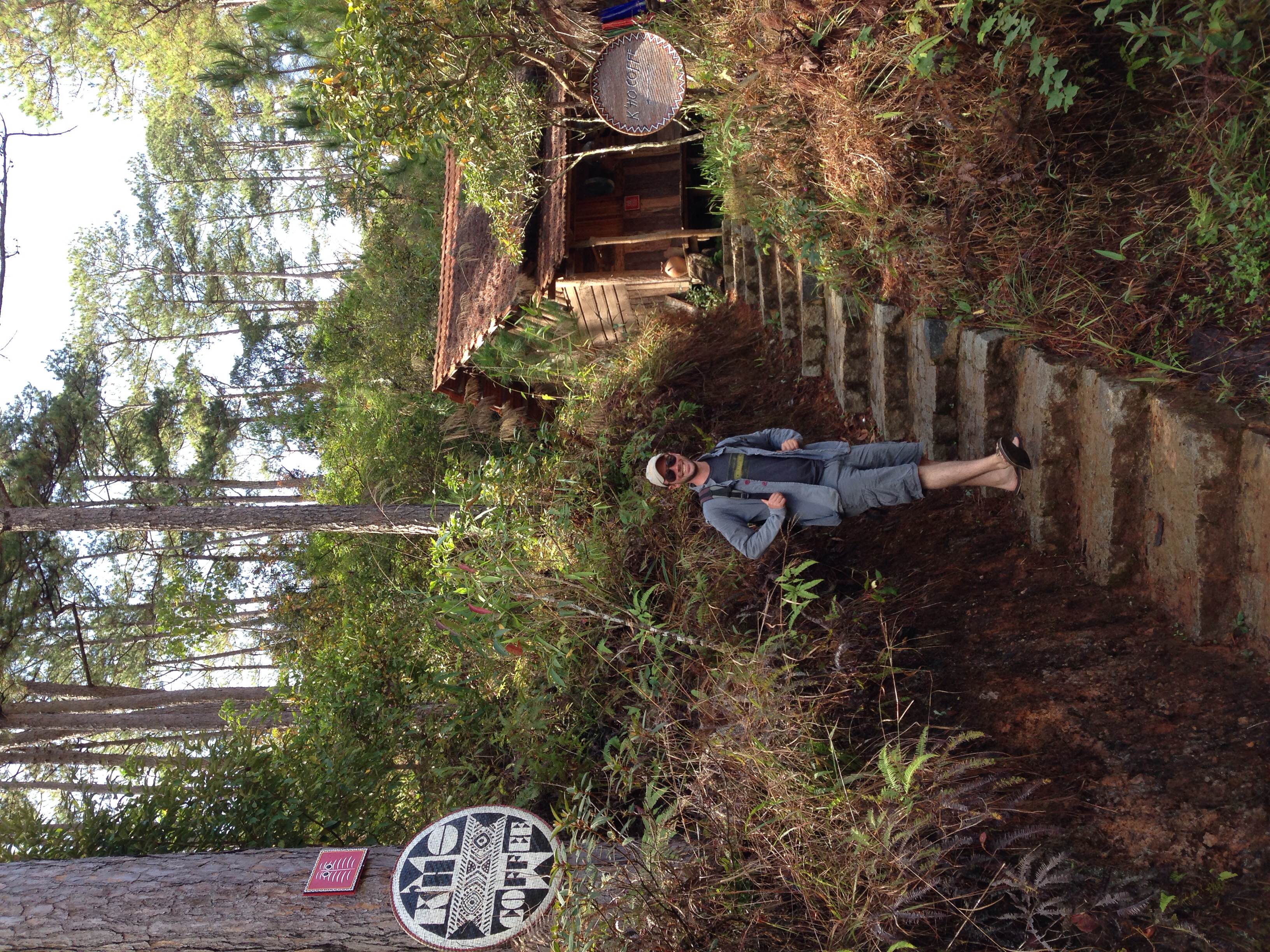 Josh Guikema, of K'Ho Coffee, at the entrance to the K'Ho Cafe, about 20km from Dalat