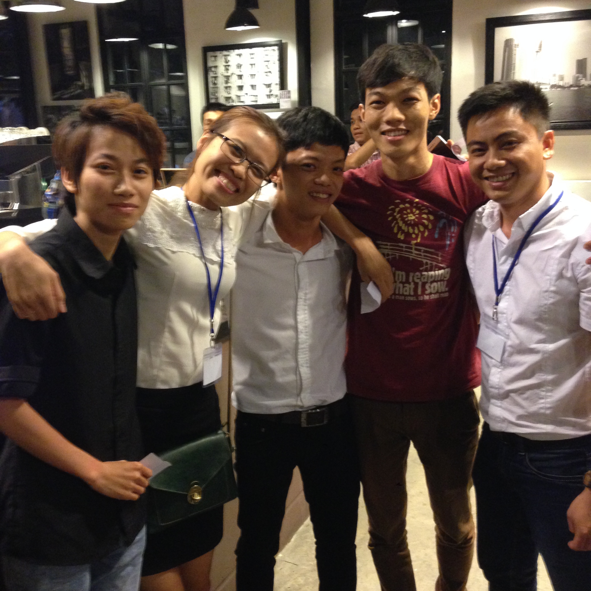 Van Anh, Huong (both from The Workshop), Son (freelance trainer), Truc (Nam Long Coffee), and Truong (The Workshop) were this year's finalists after a long day of performances.