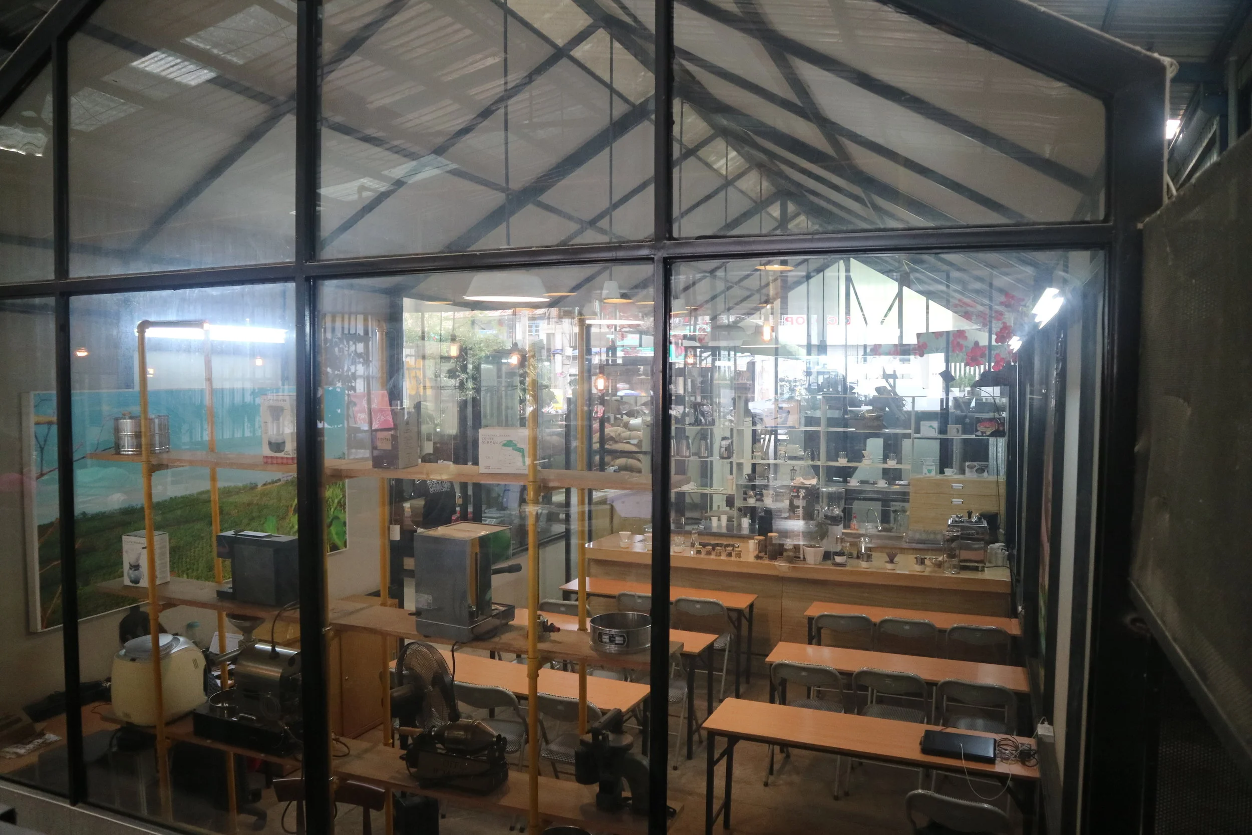 Training room and lab, in a momentary peaceful moment.