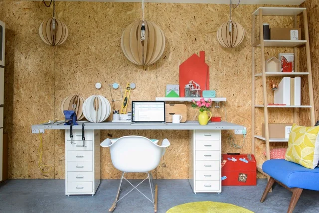 My up-cycled work bench. Simple and functional.