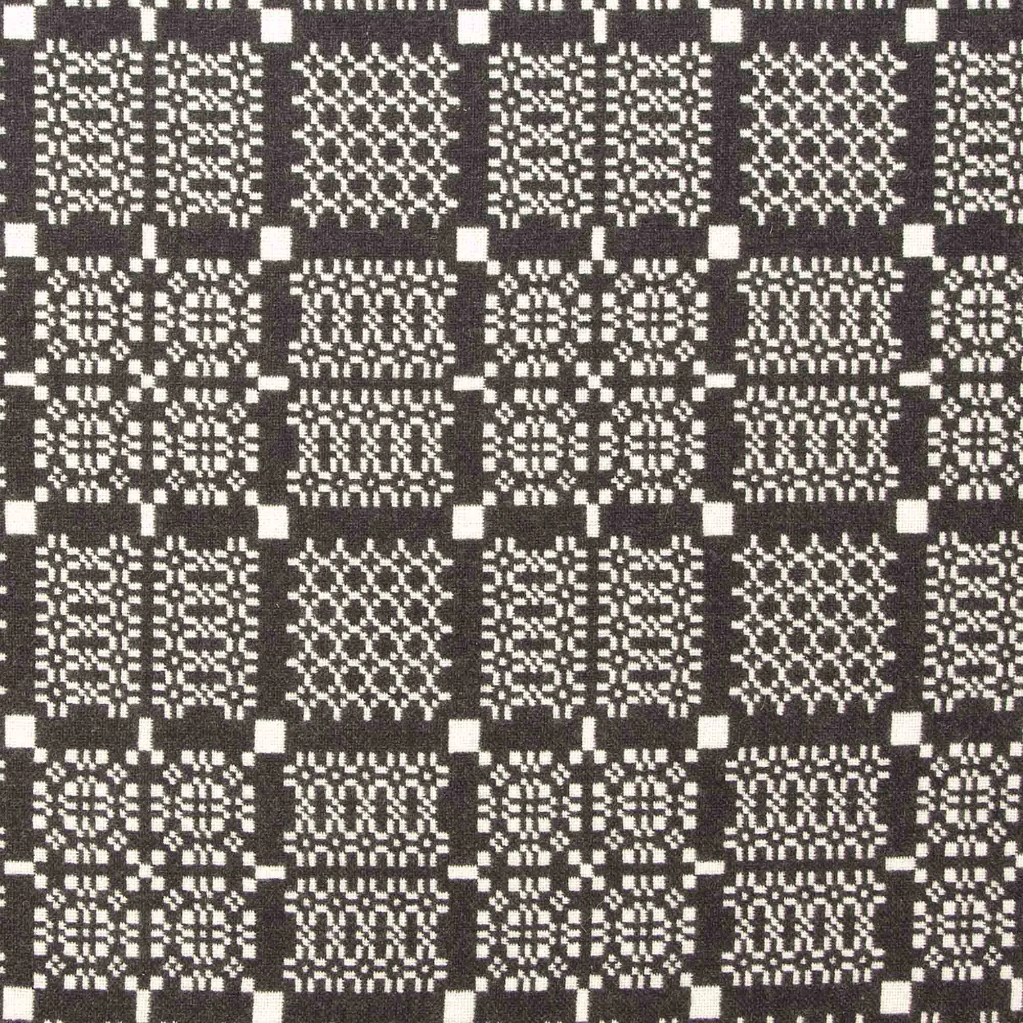 Melin Tregwynt Welsh Wool Cushion Knot Garden Graphite Pattern