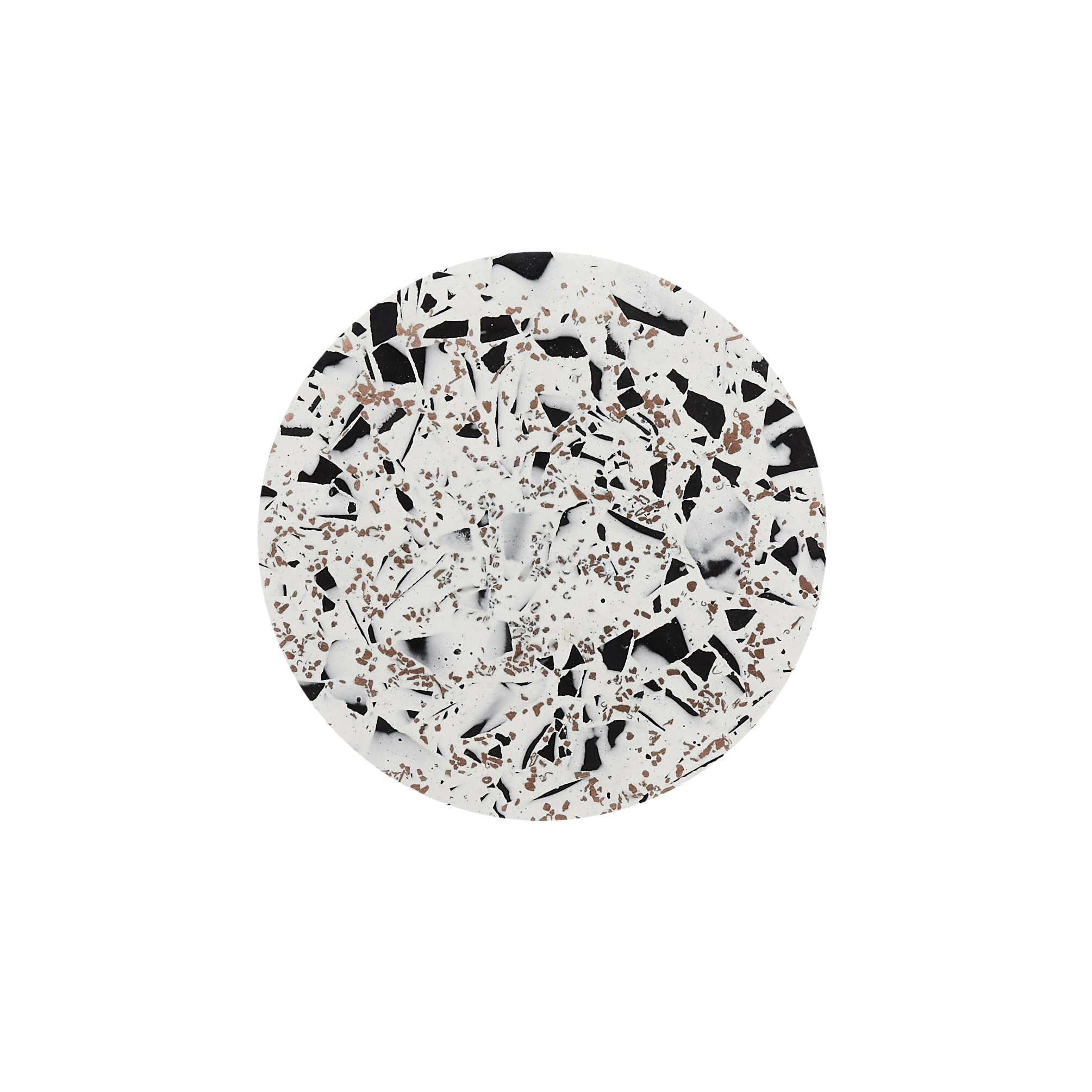 Jesmonite Terrazzo Coaster- Classic Monochrome and Copper