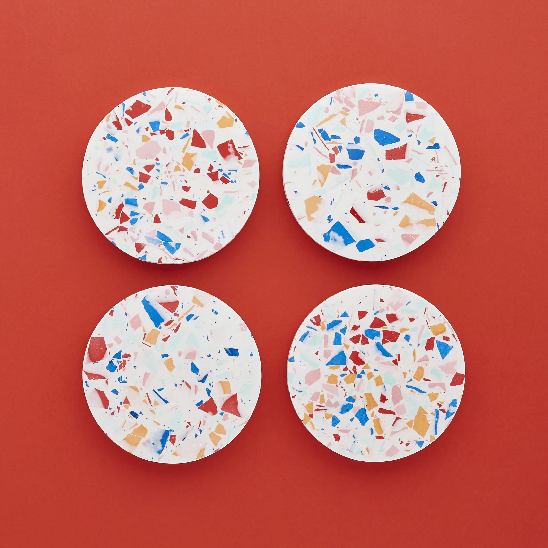 Jesmonite Terrazzo Coaster- Colourful Royal Set