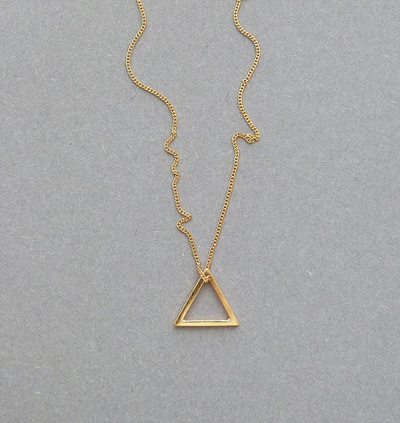 Minimal Triangle Gold Necklace