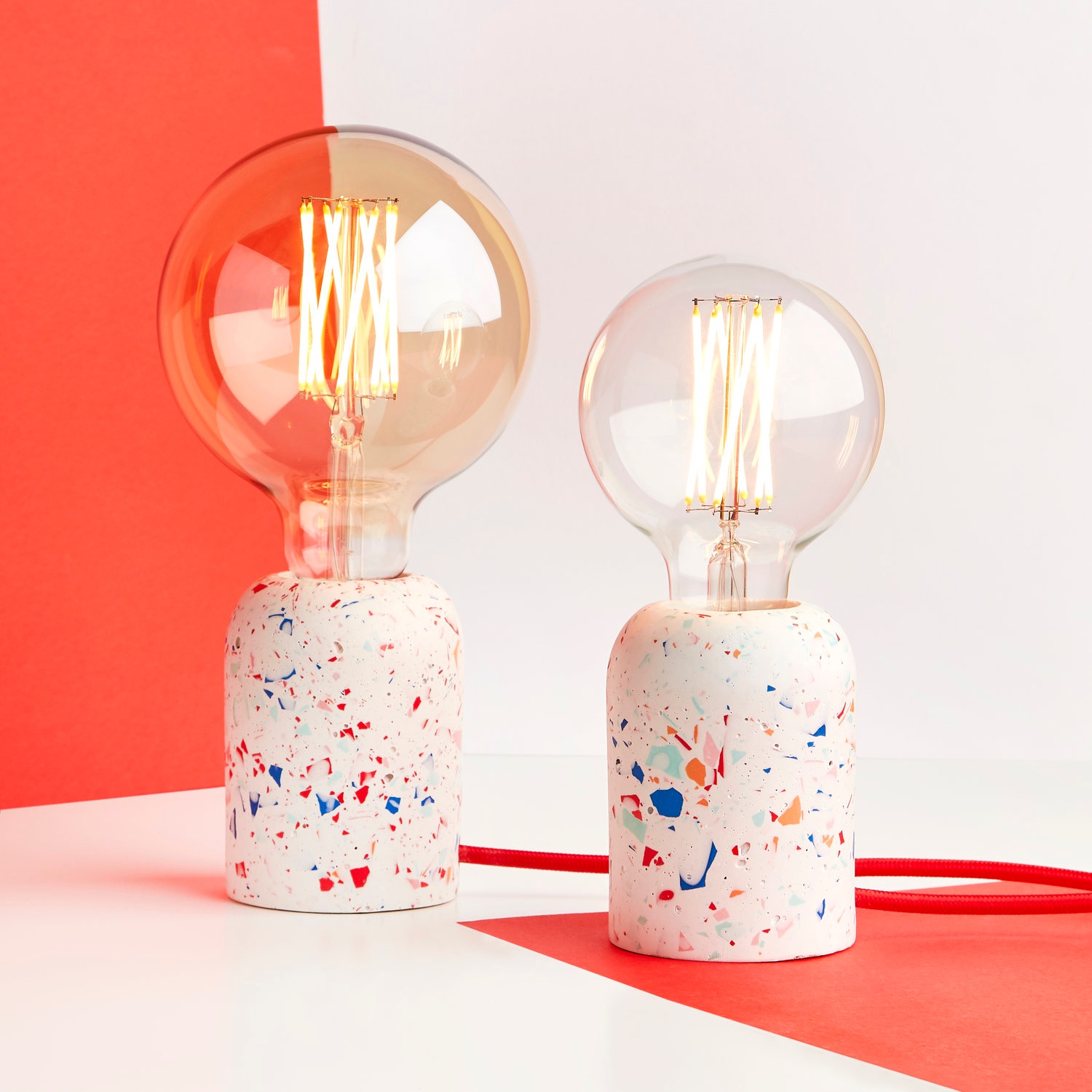 Terazzo table lamp colourful
