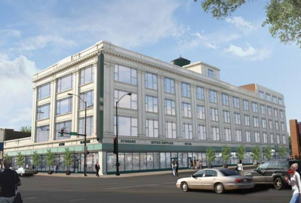 A rendering of the restored building.