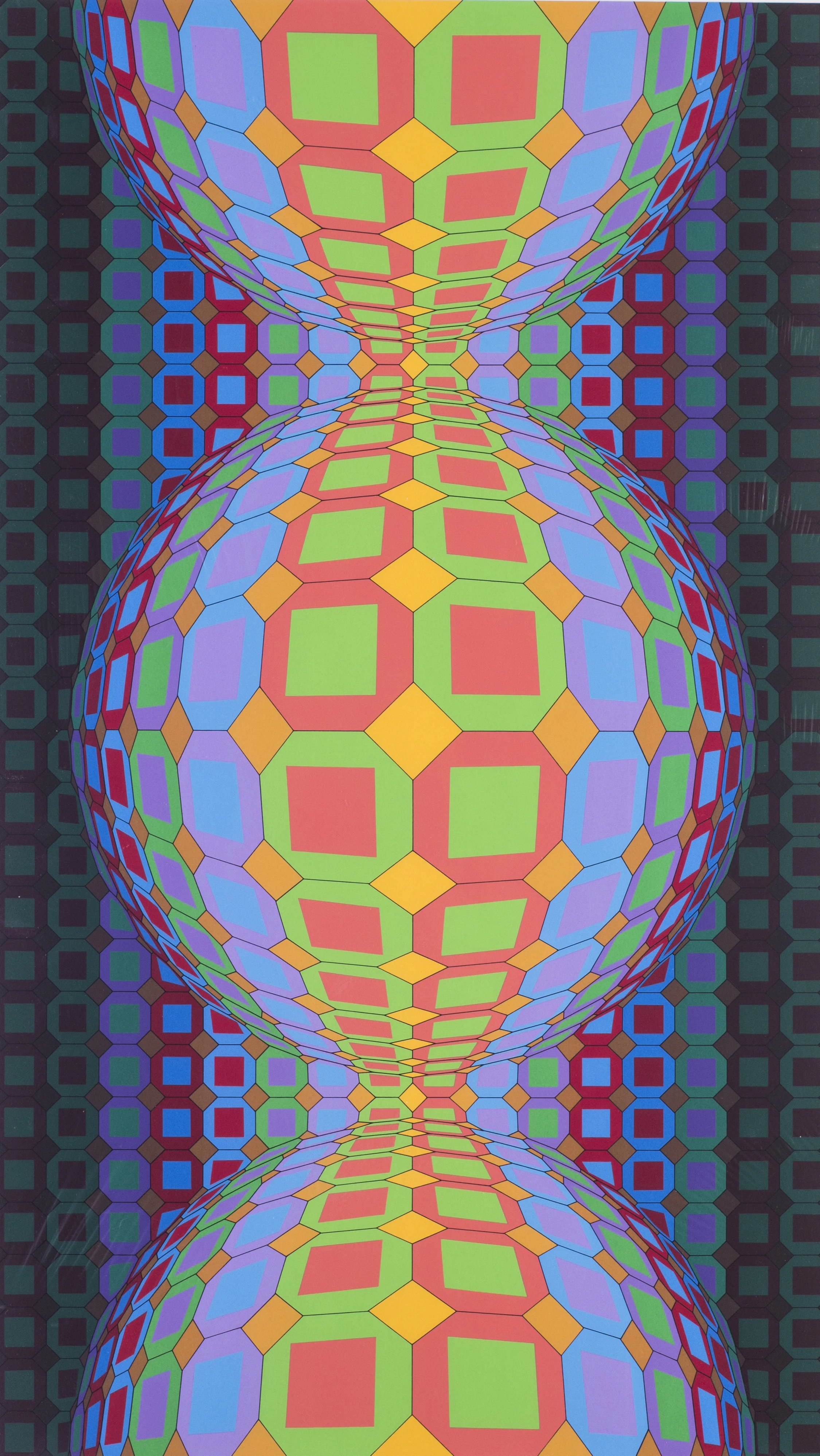 Victor Vasarely Kaaba II, 1988 Numbered ‘F. V. 26 / 60’ (lower left) and signed ‘Vasarely’ (lower right in pencil) Screen print 40.1/4 x 25.1/4 in. (102.5 x 64 cm.) including margin SOLD