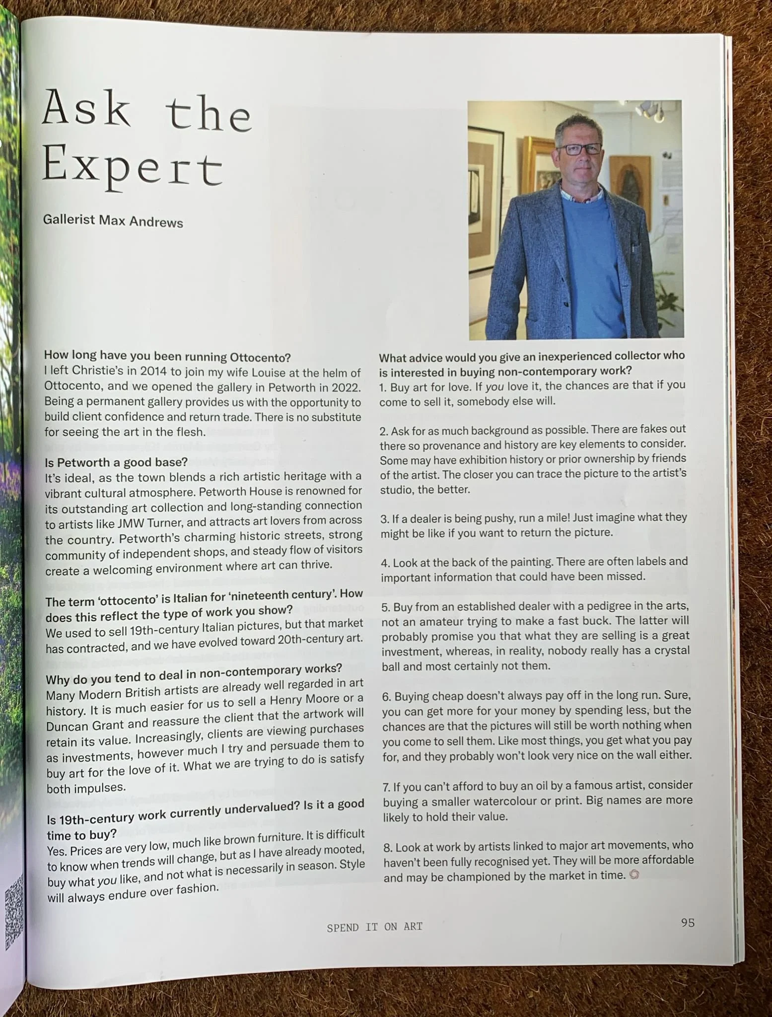 Ask the expert, Gallerist max andrews