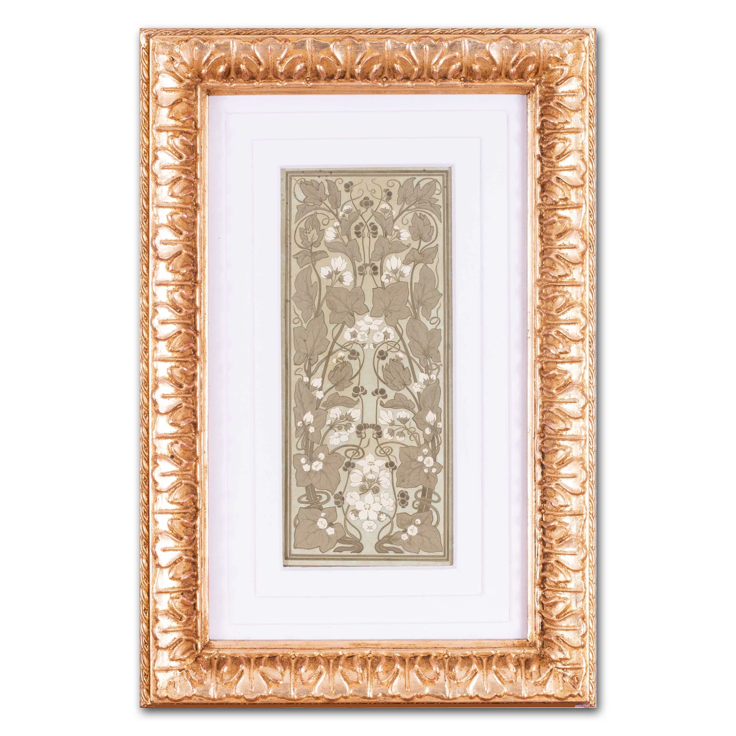 Edward Ridley, 'An oblong design featuring ivy in blossom'