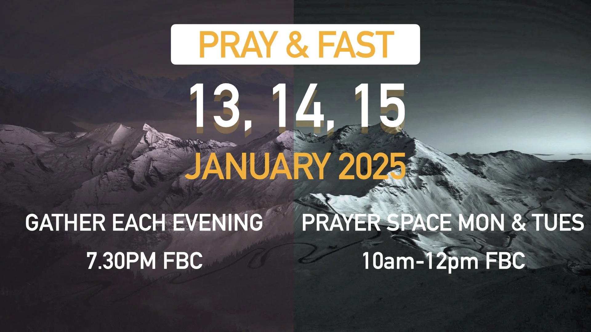 PRAYER &amp; FASTING DAYS JAN 13-15TH 2025