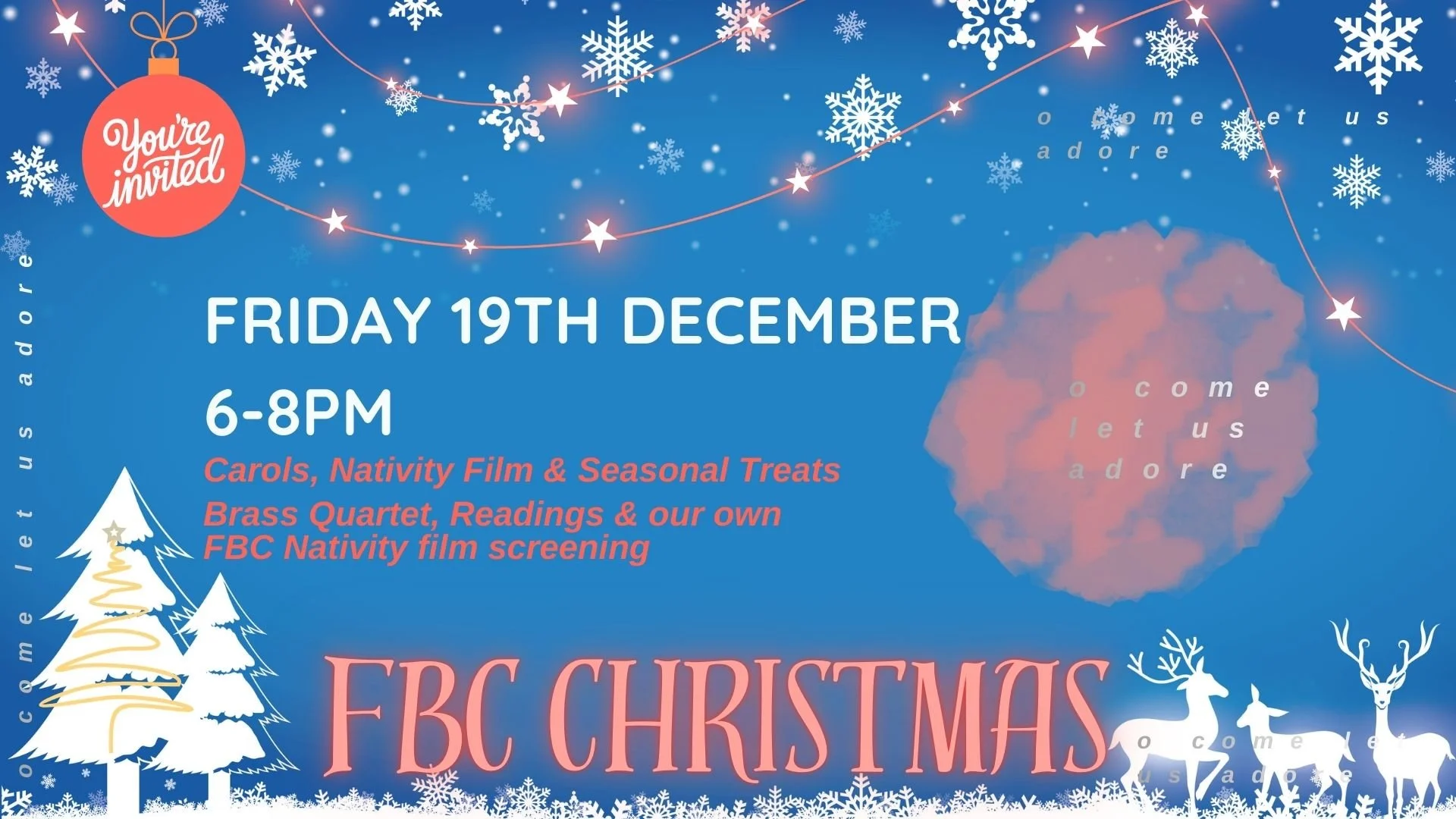 CAROLS, FILM &amp; SEASONAL TREATS - FRIDAY 19TH DECEMBER 6-8pm