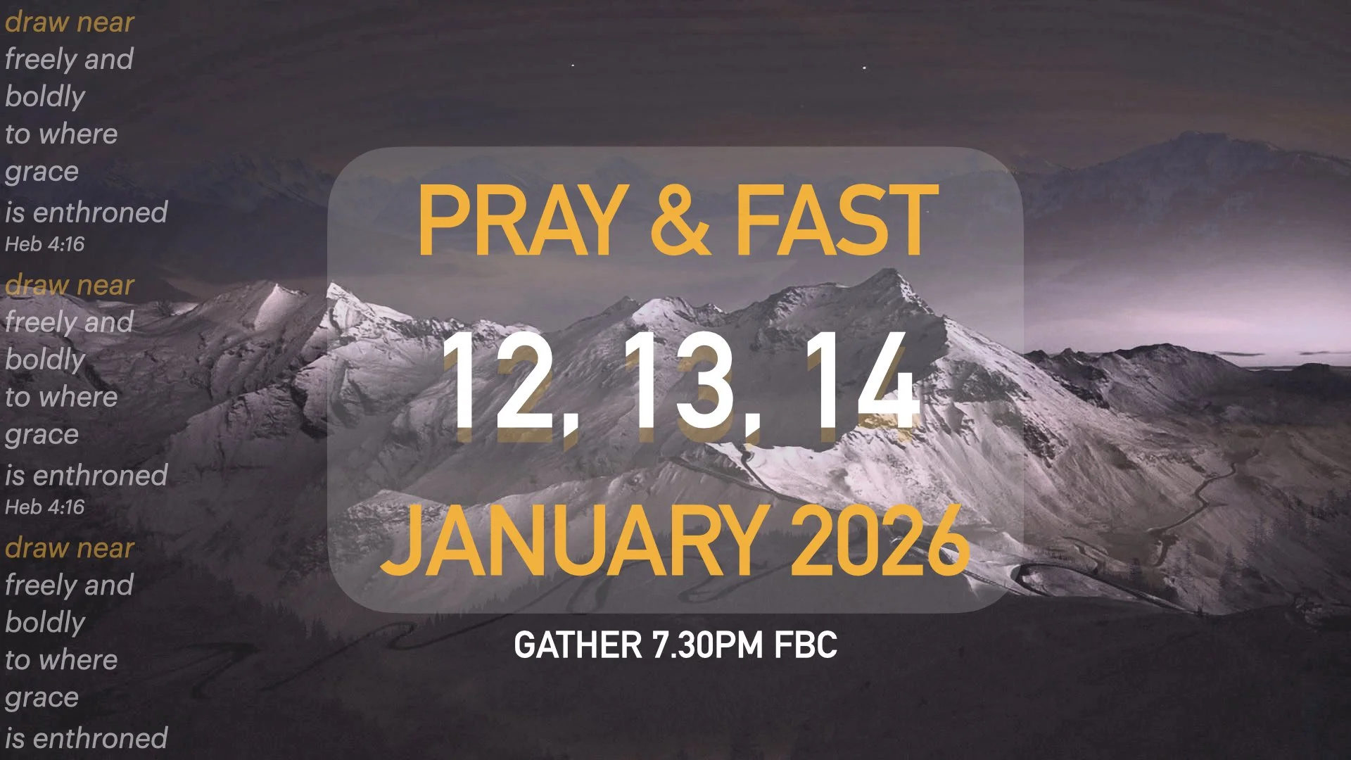 FBC PRAYER &amp; FAST DAYS : 12-14 JANUARY 2026