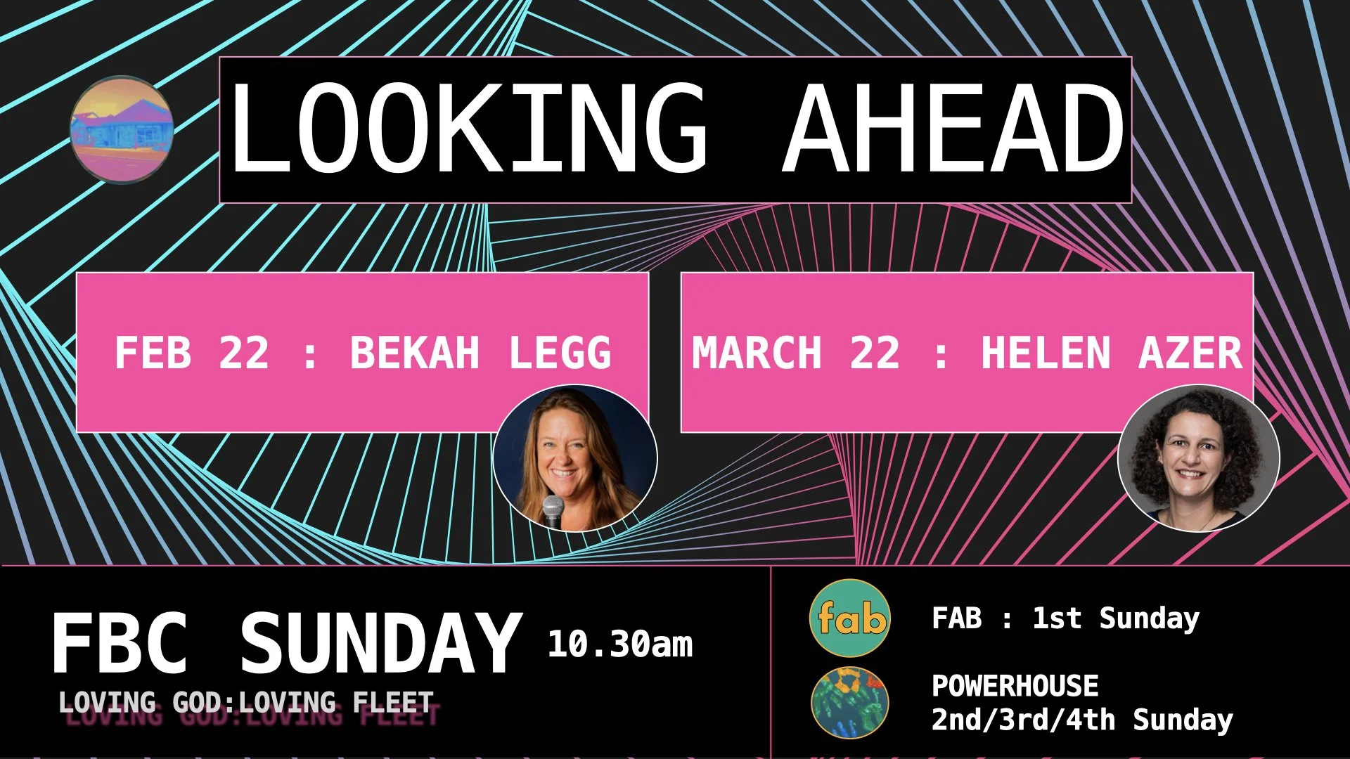 FBC SUNDAY  LOOKING AHEAD