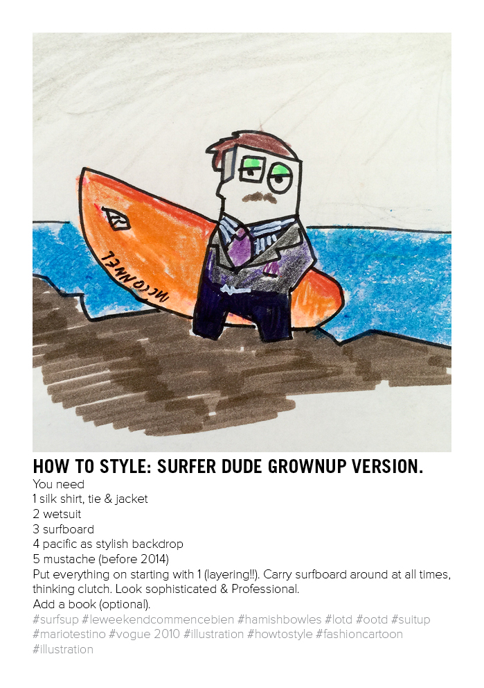 ILLUSTRATION Stellar van Bot goes Surfing.