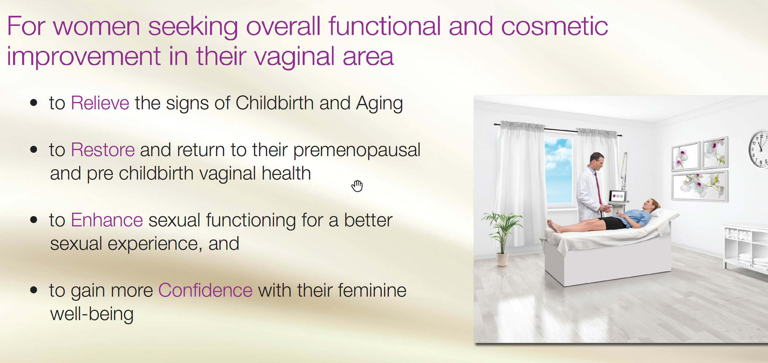 Vaginal Laser Rejuvenation for tightening, incontinence, pigmentation Spa 35 Medical Spa