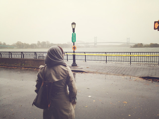 Upper East Side by the East River, waiting for the storm