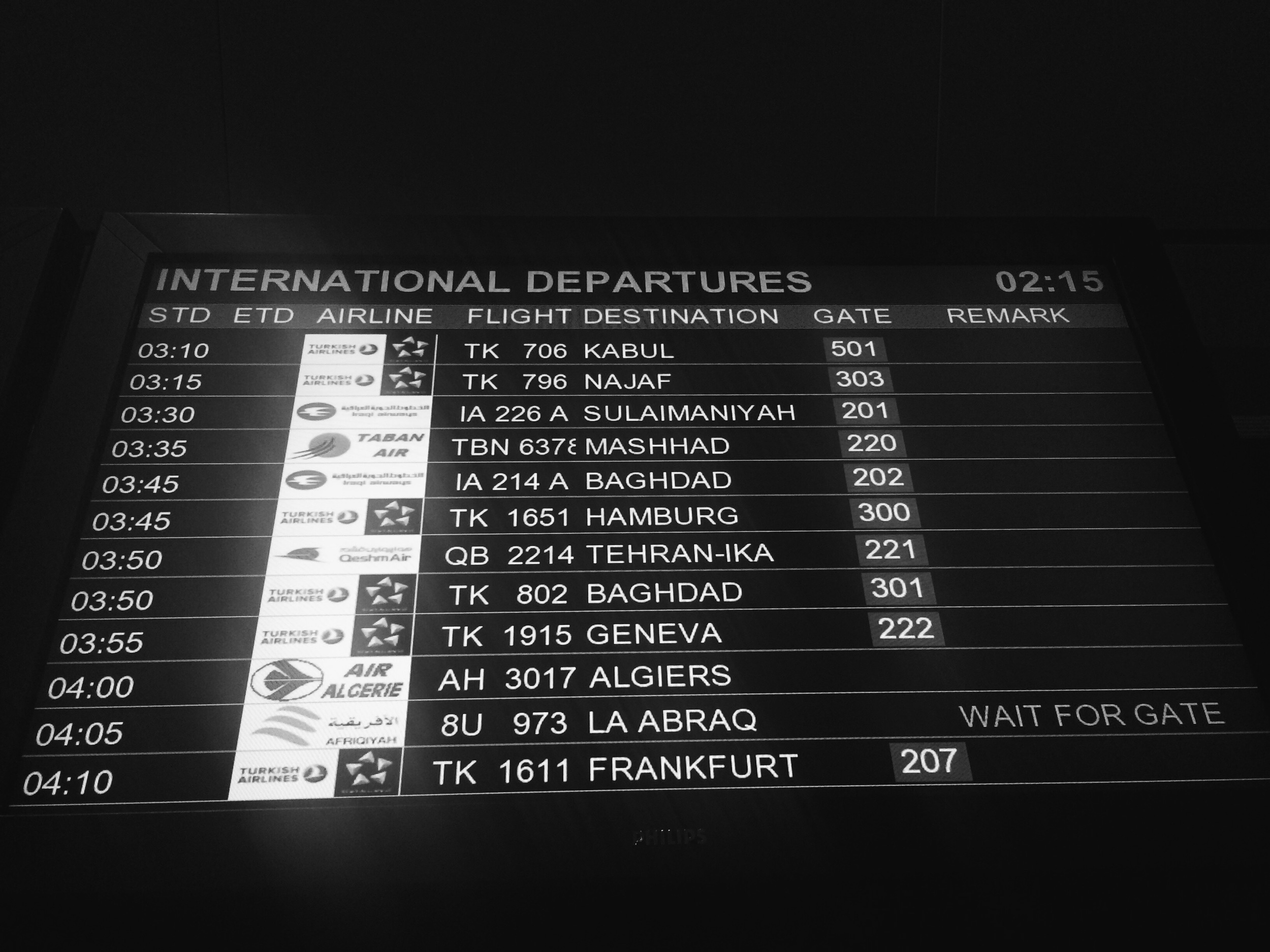 All the flights east . . . and to Germany and Switzerland