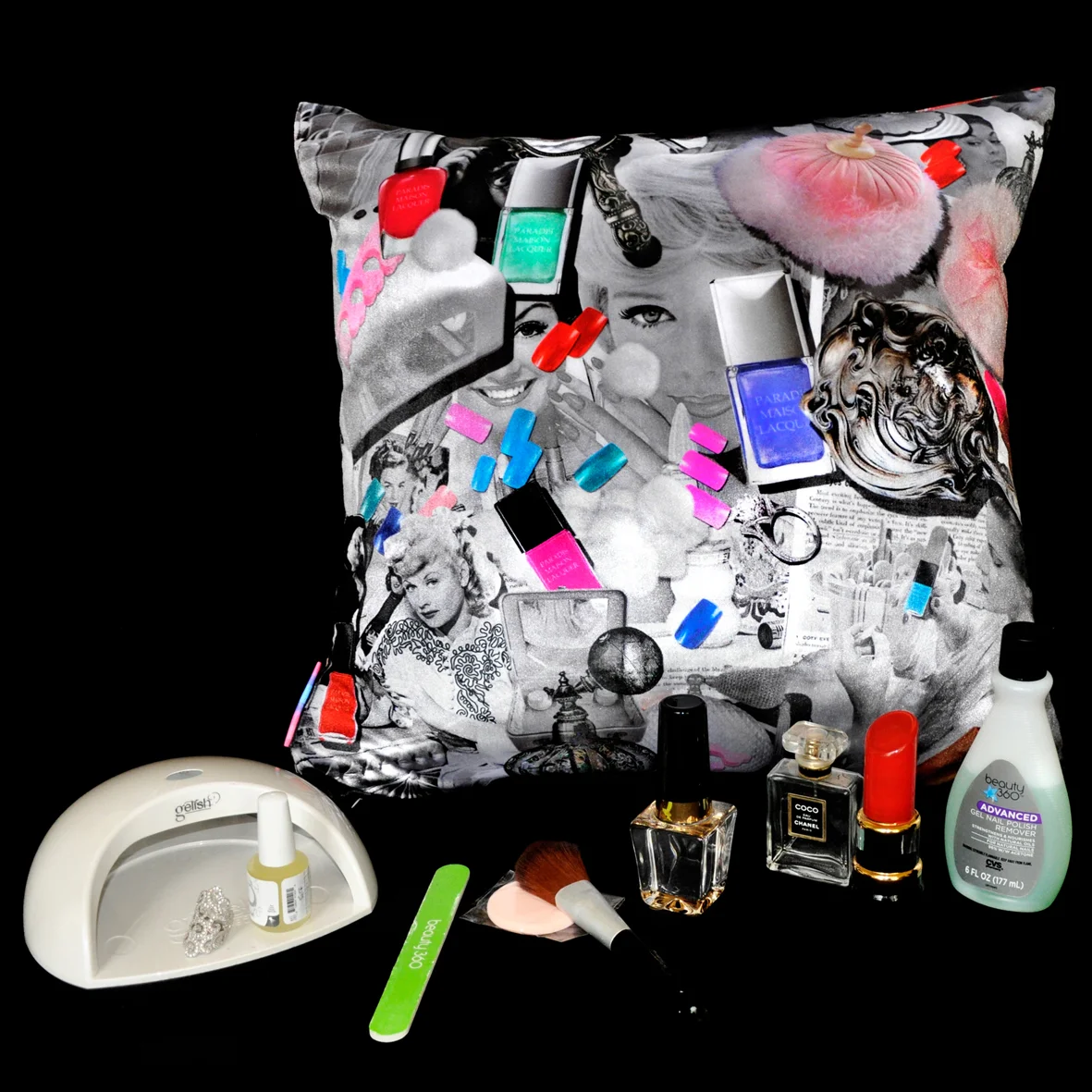 Makeup throw pillow