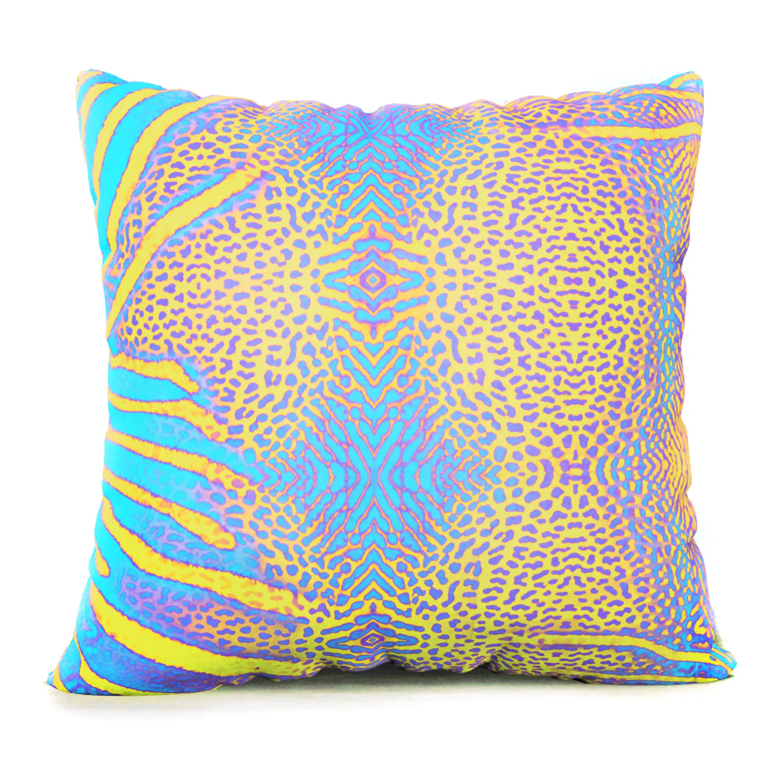 Copy of yellow and turquoise tropical throw pillow