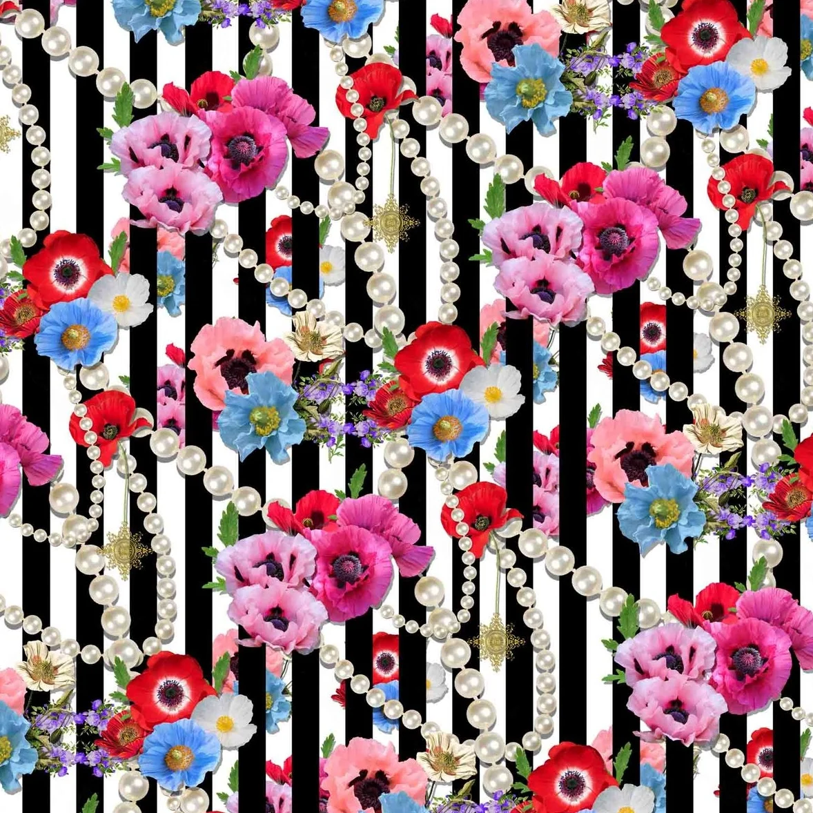 black white stripes red poppy comforter cotton