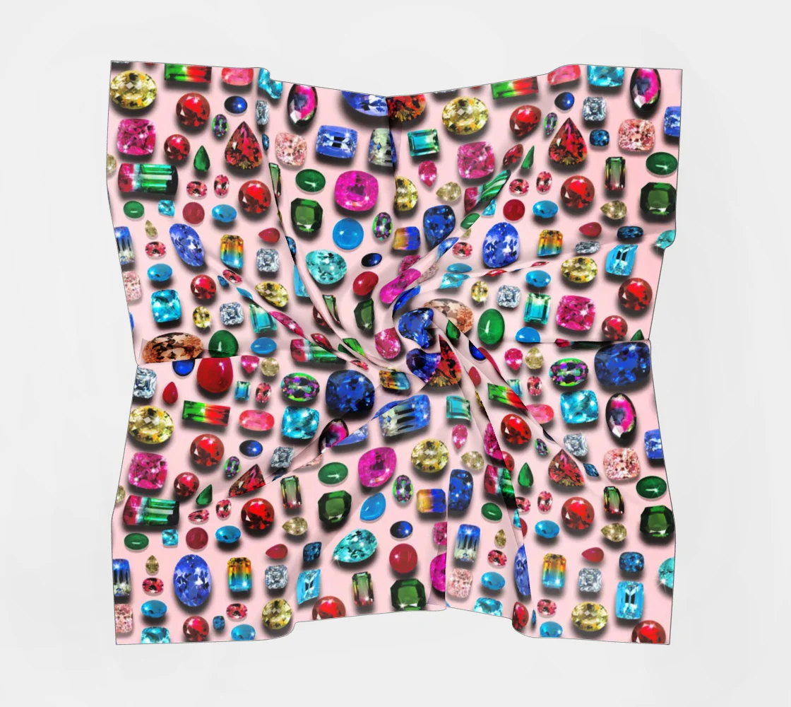jewel motif silk scarf