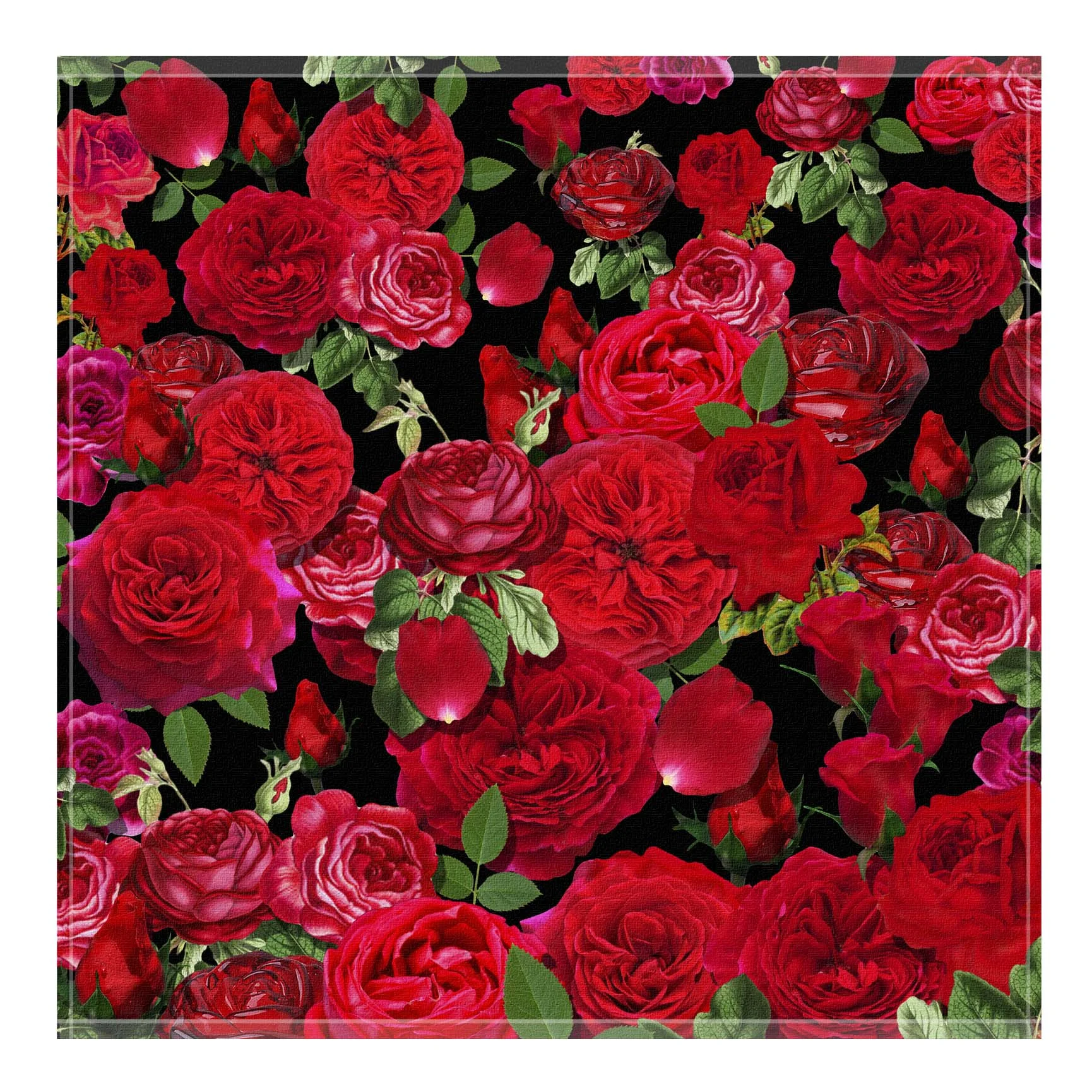 red rose napkins with black background