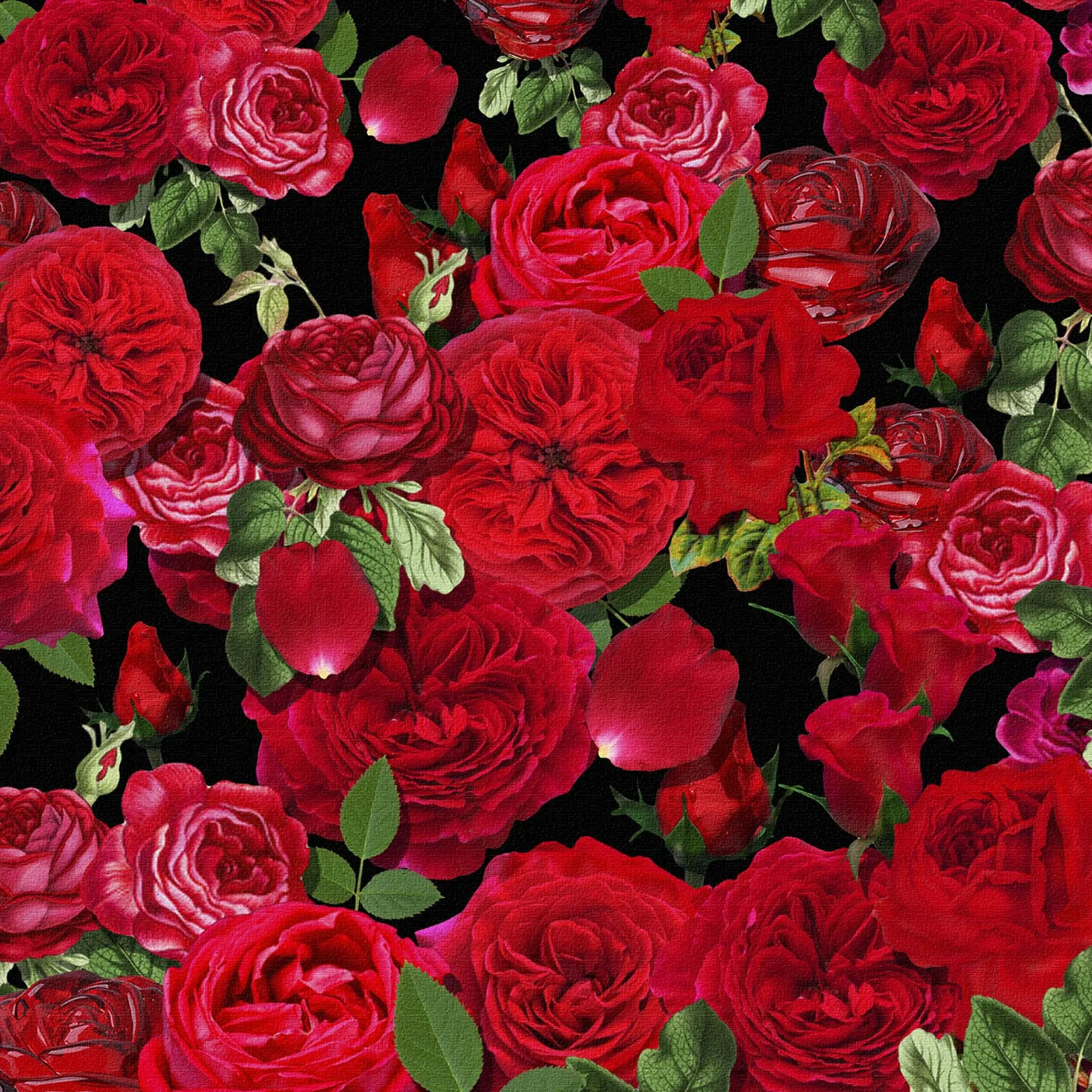 red rose linen napkins