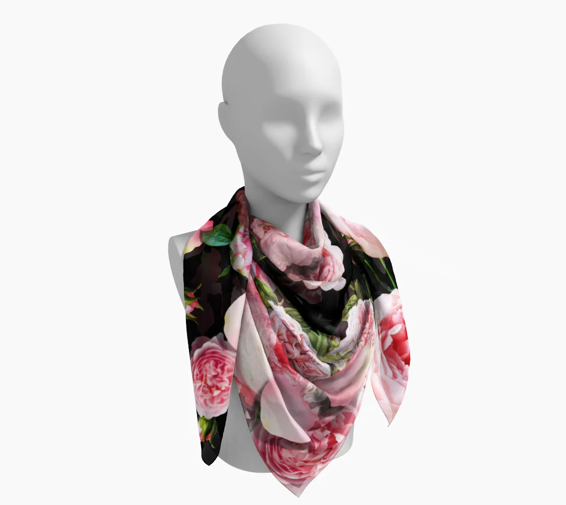 silk peony scarf