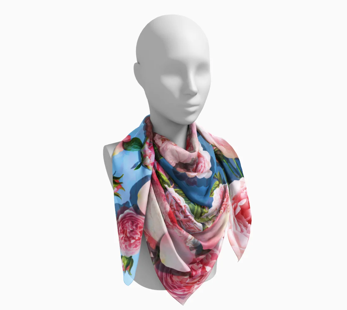 Blue Ombre Silk Square Scarf