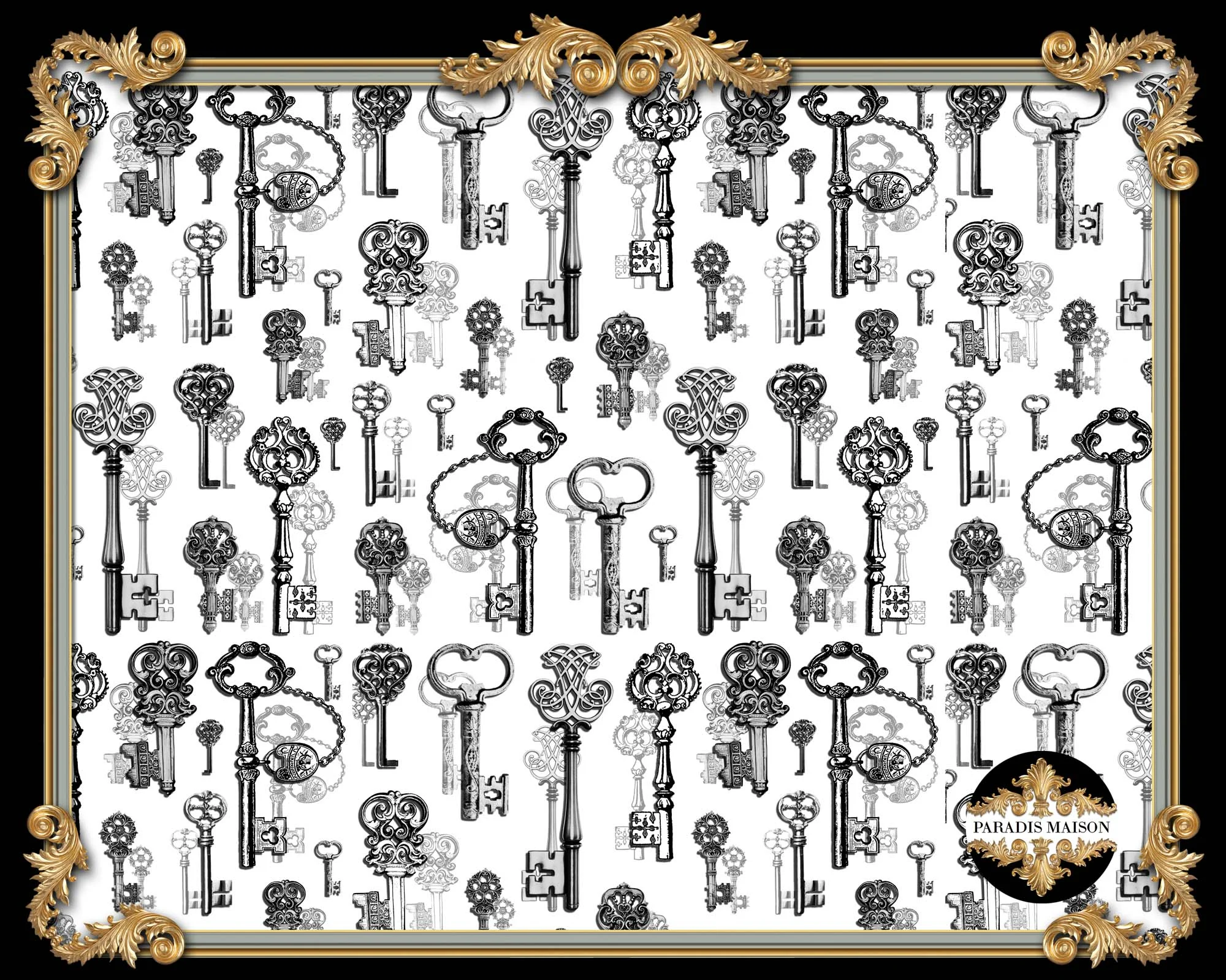 vintage key print duvet cover cotton