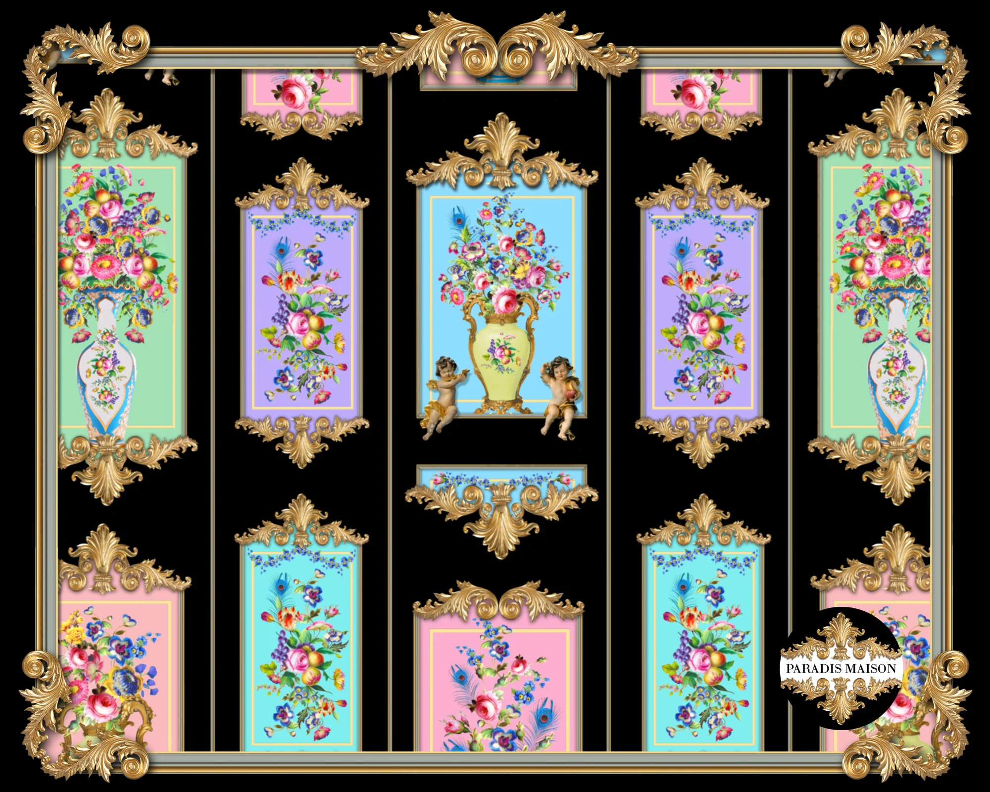 FRENCH ROCOCO SILK SCARF