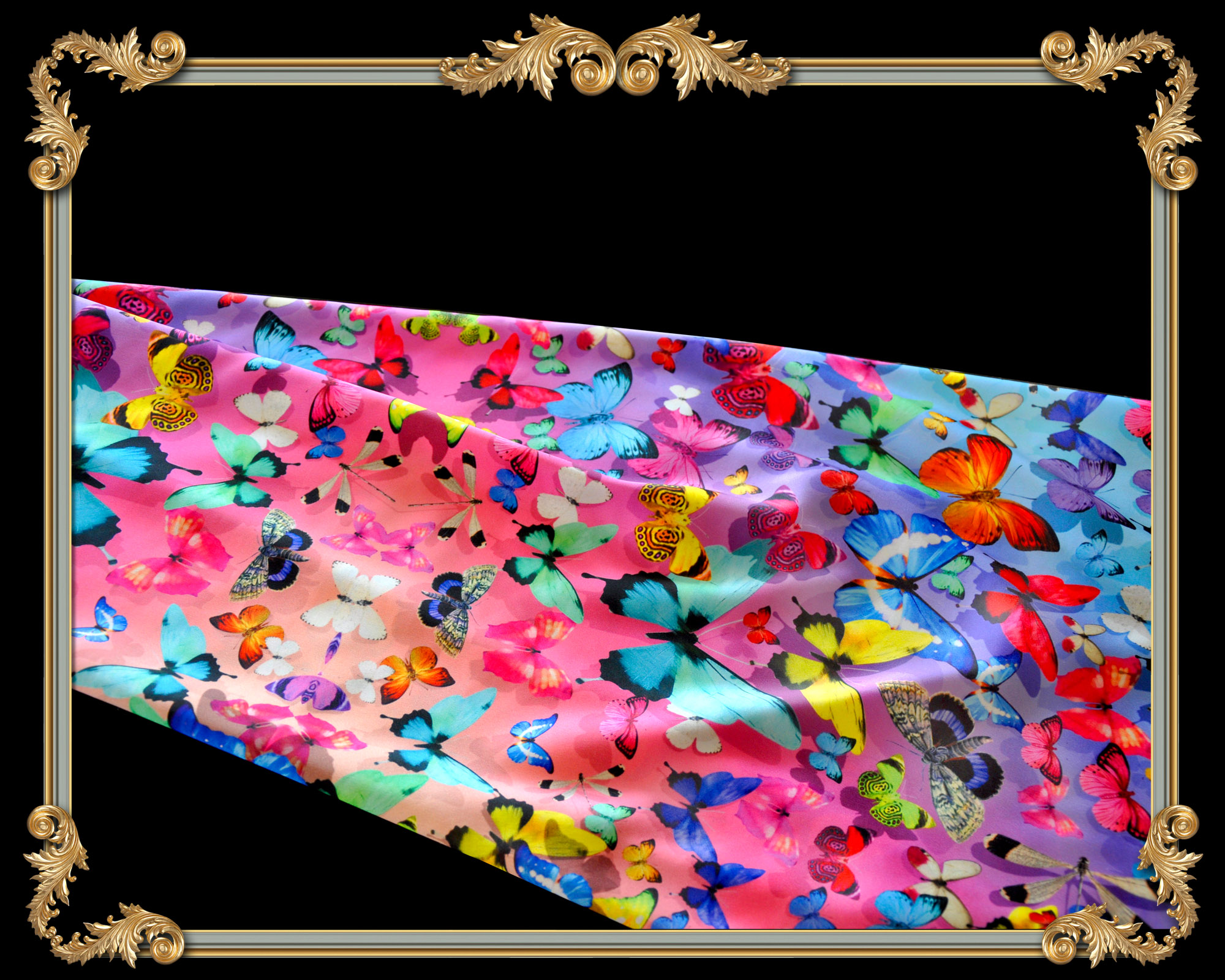 butterfly ombre square silk scarf