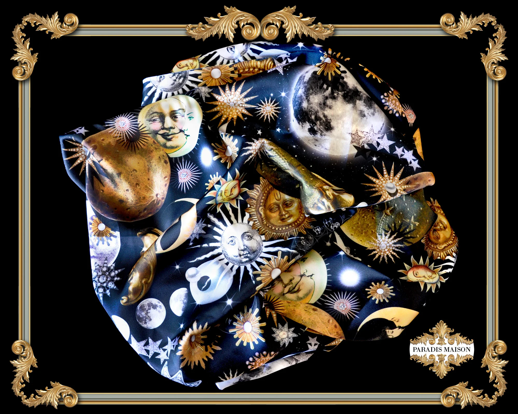 SILK CELESTIAL MOON SCARF