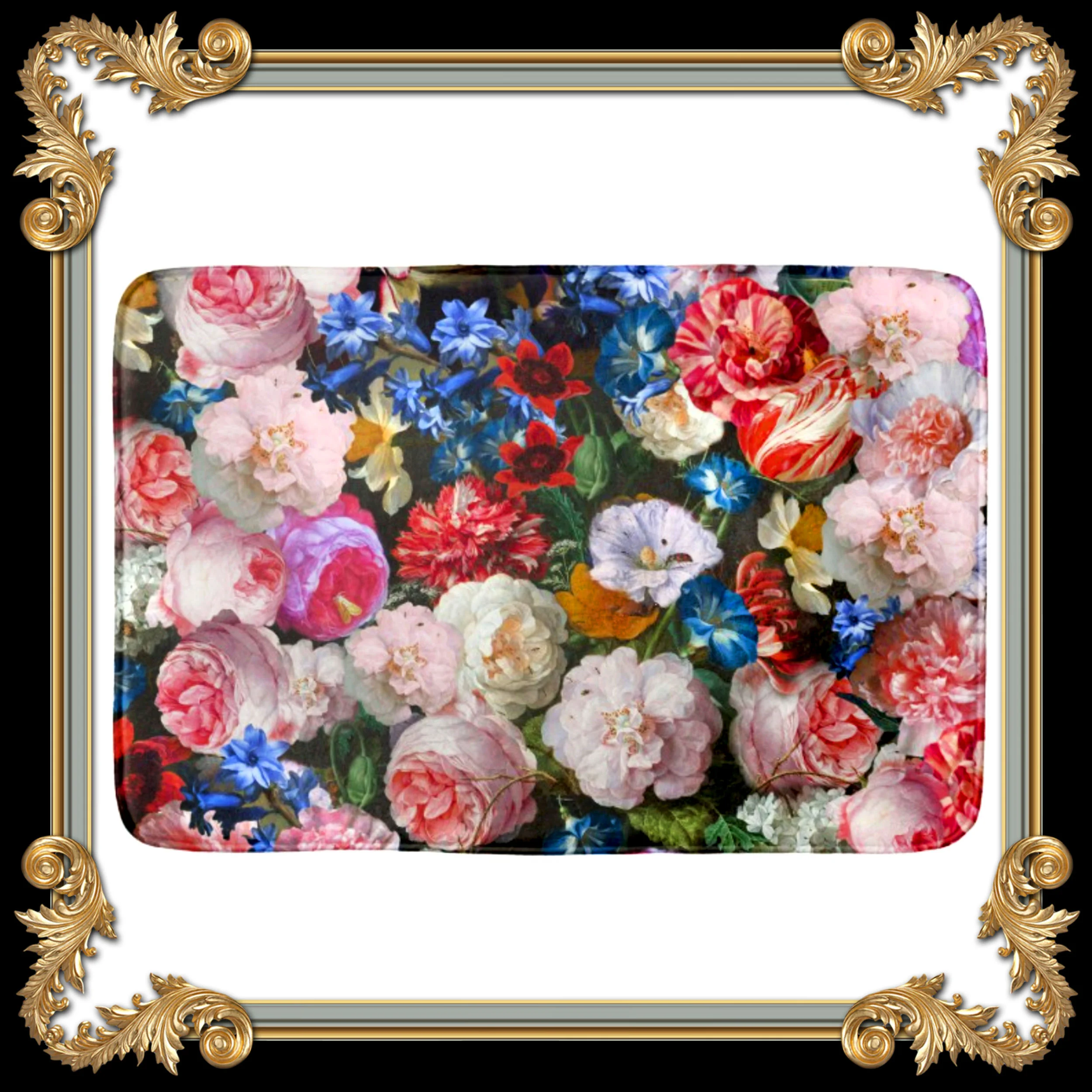 STILL LIFE FLORAL BATH MAT DUTCH VERMEER