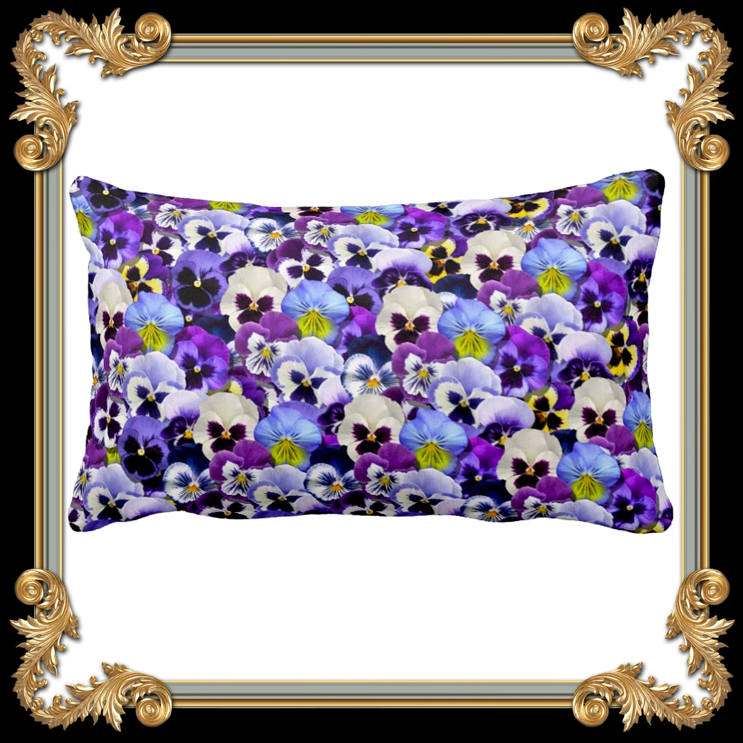 VIOLET PANSY BED PILLOWCASES