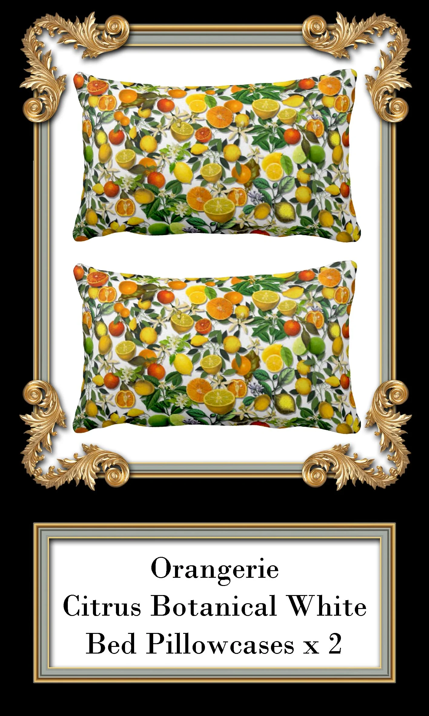 fruit botanical drawing cotton bed pillowcases