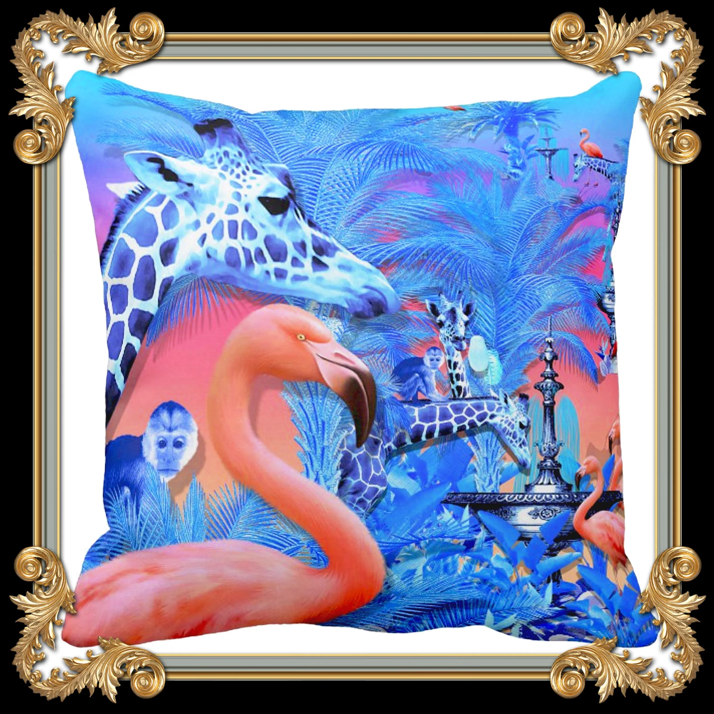 flamingo ombre pillow