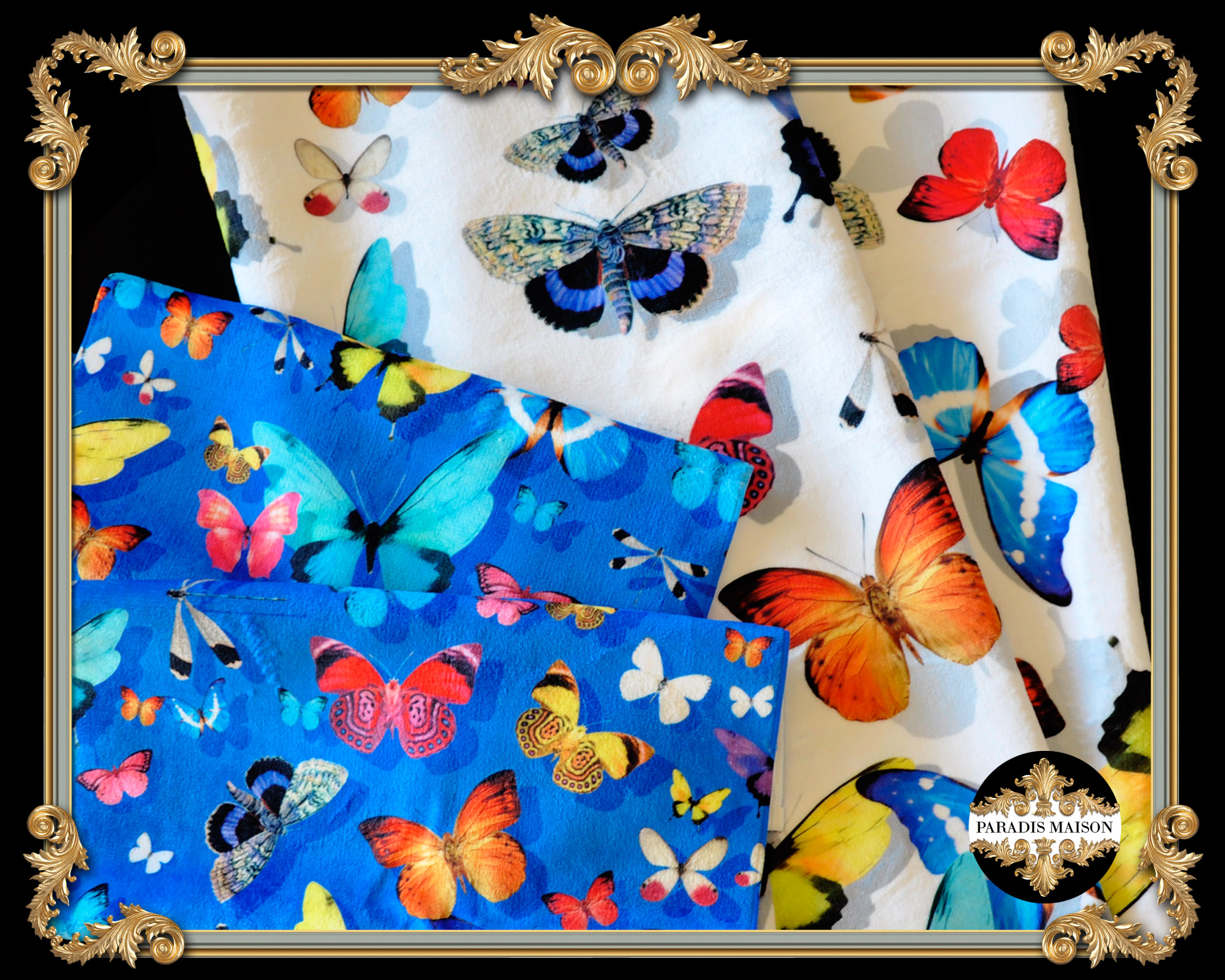 COLORFUL BUTTERFLY BATH TOWELS