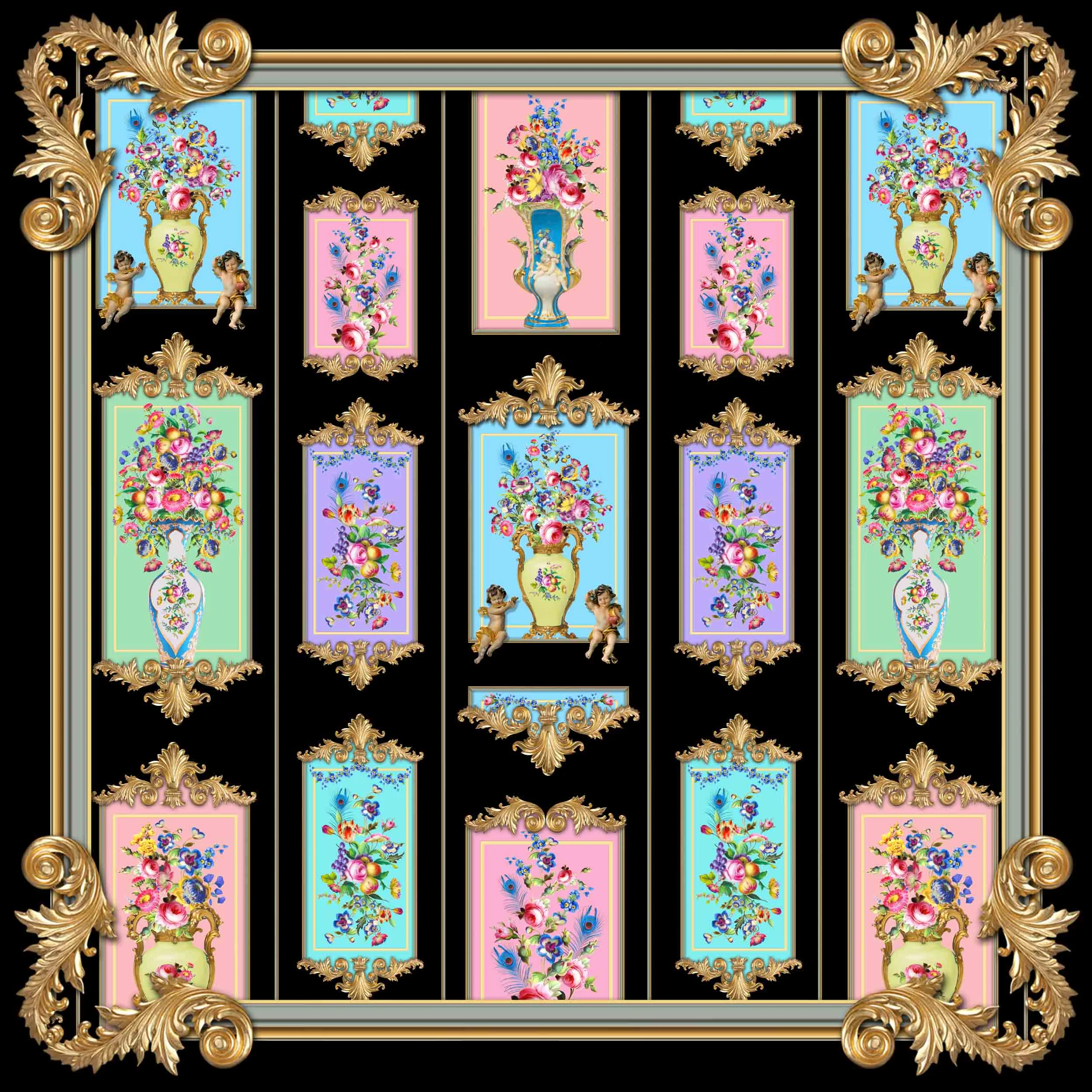 Versailles Pastel Kitchen Tea Towel