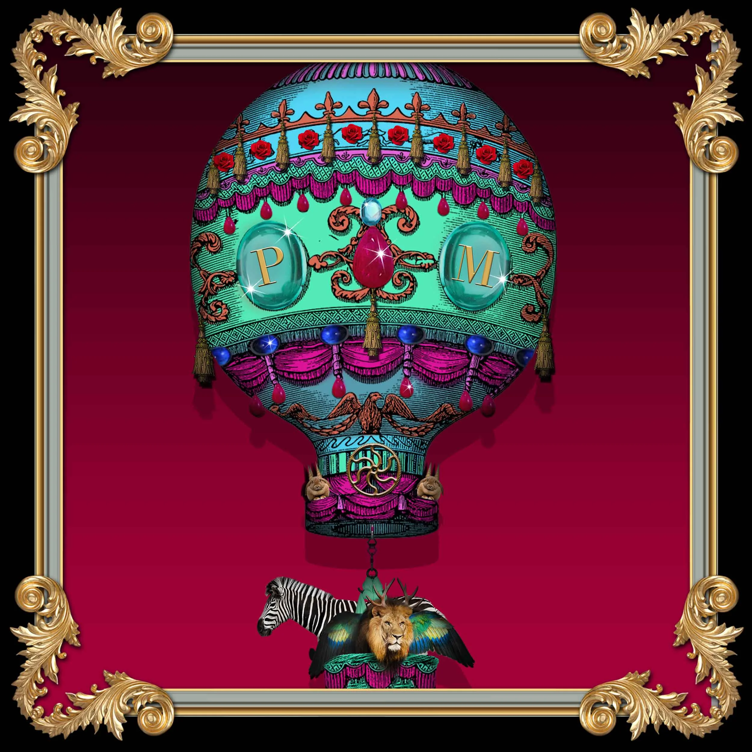 Vintage Hot Air Balloon Pillow