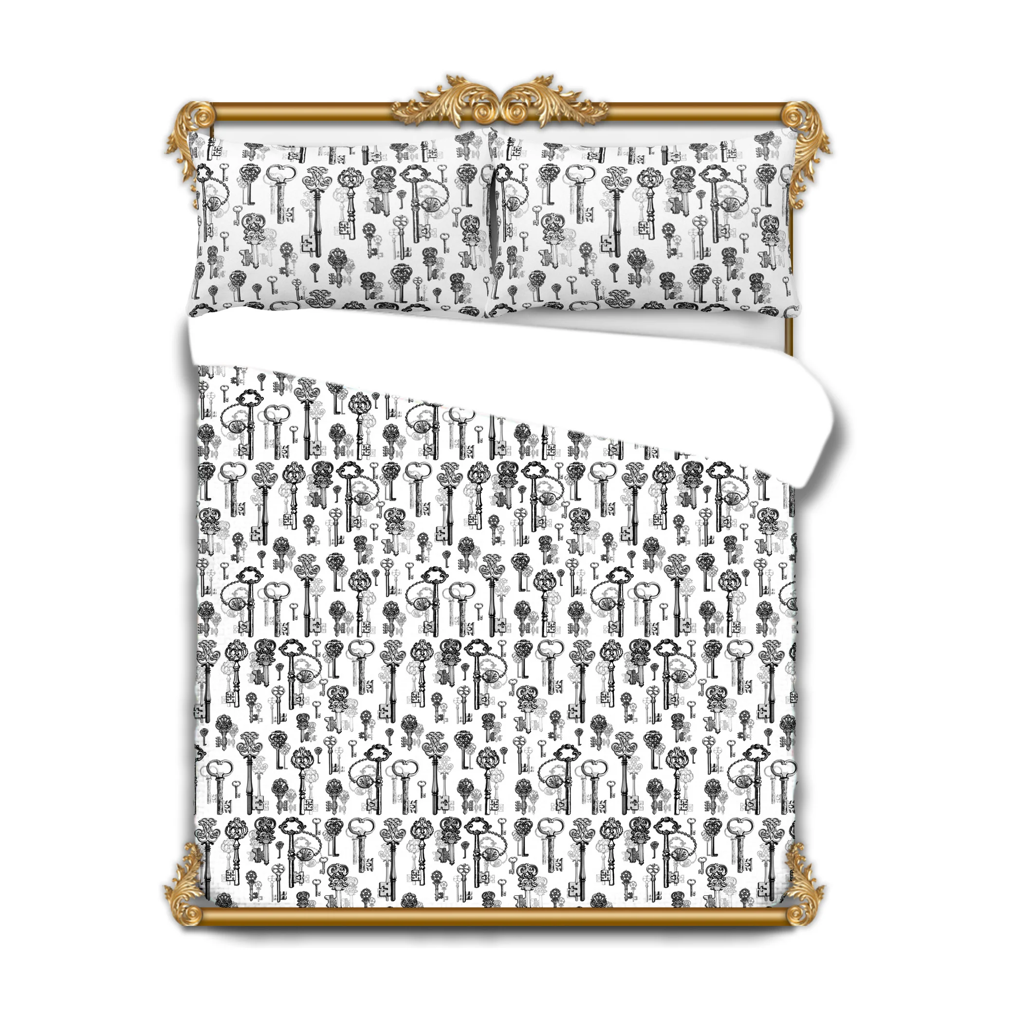 Antique Key Motif Comforter Cover