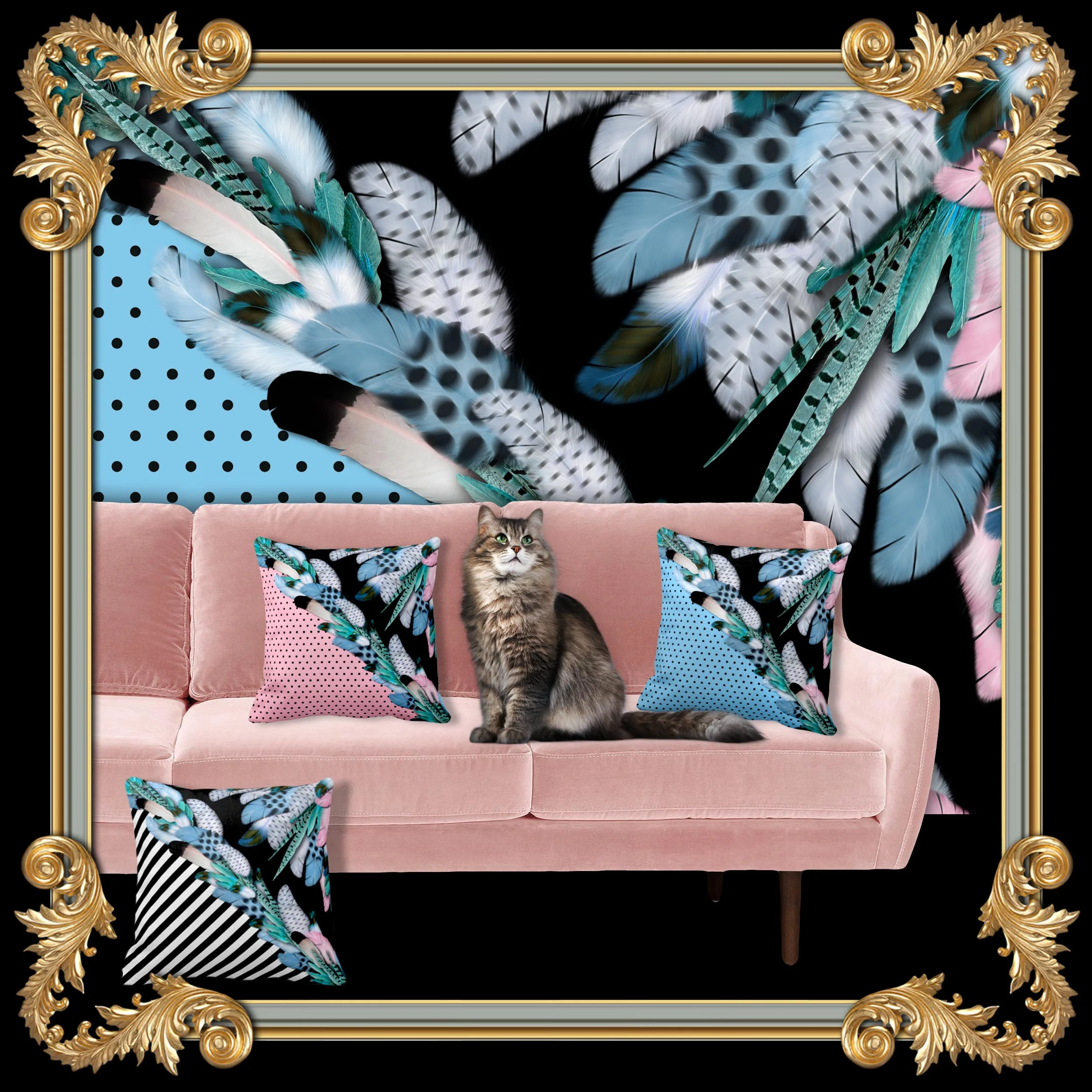 blue polka dot throw pillow los angeles