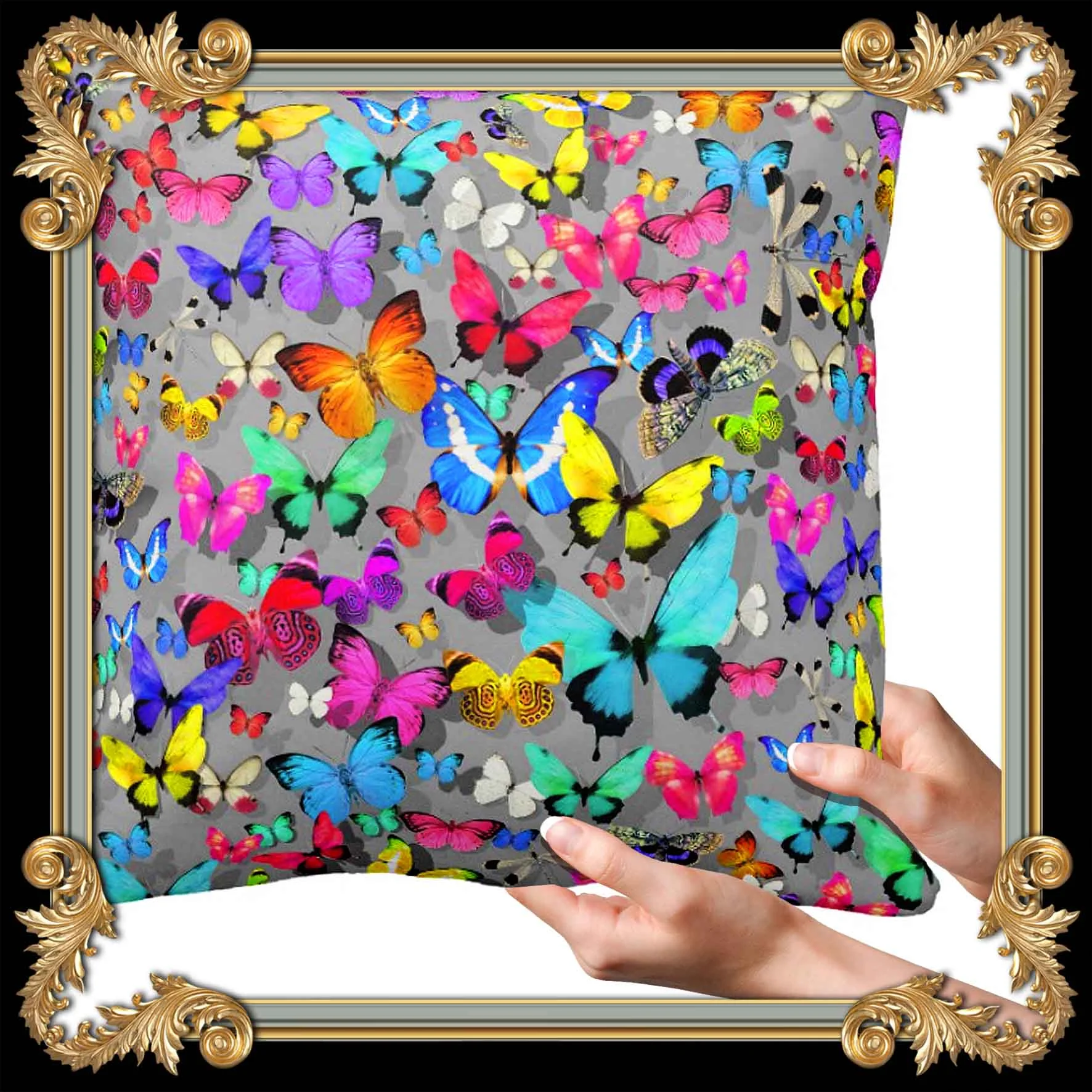 COLORFUL BUTTERFLY THROW PILLOW