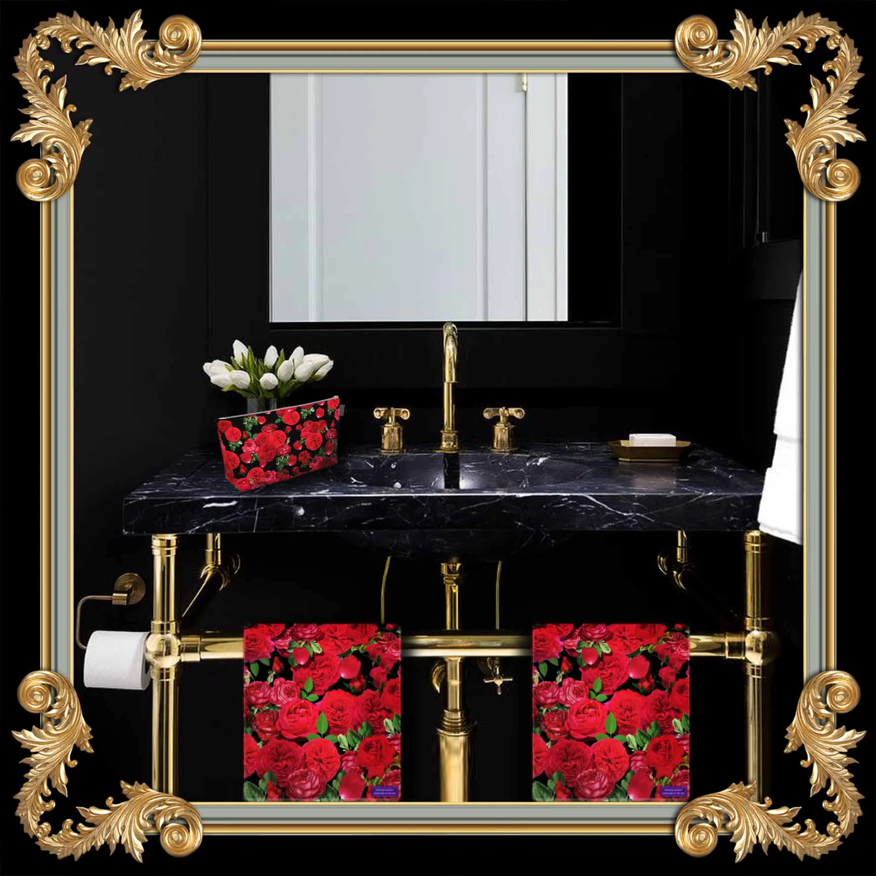 RED ROSE GUEST TOWEL